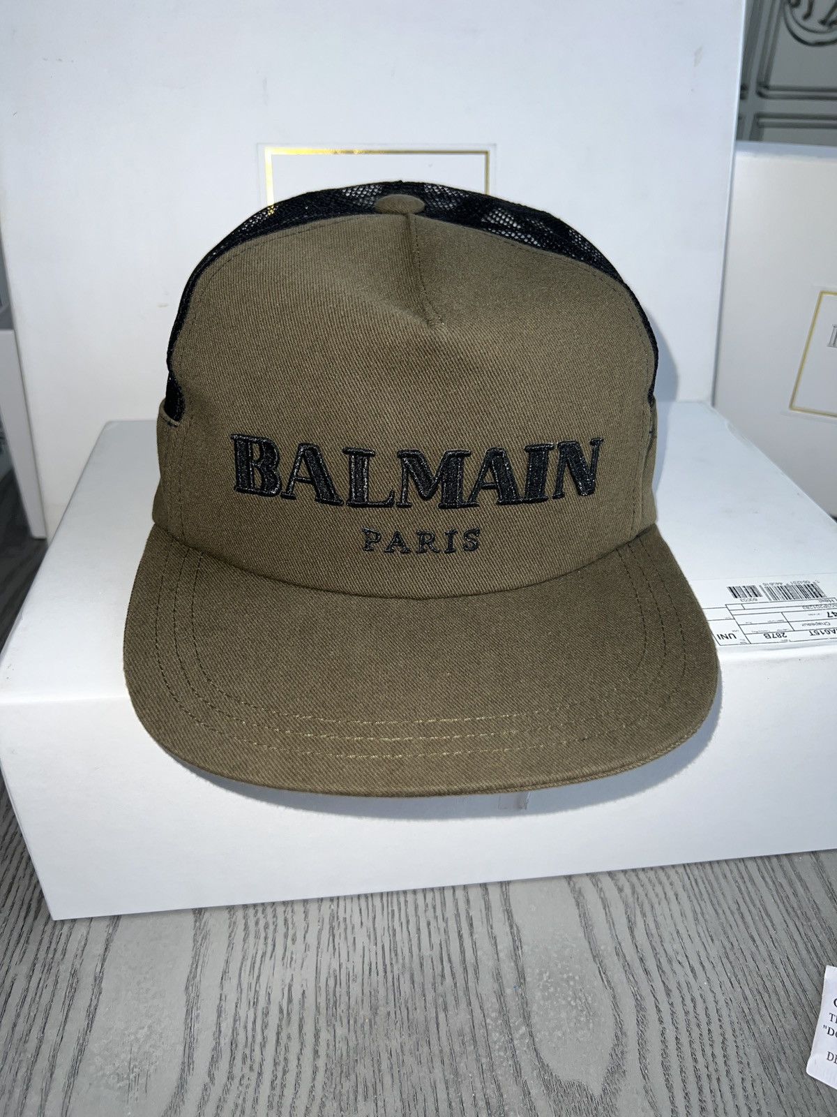Balmain Balmain Paris logo khaki green cap Size ONE SIZE - 3 Thumbnail