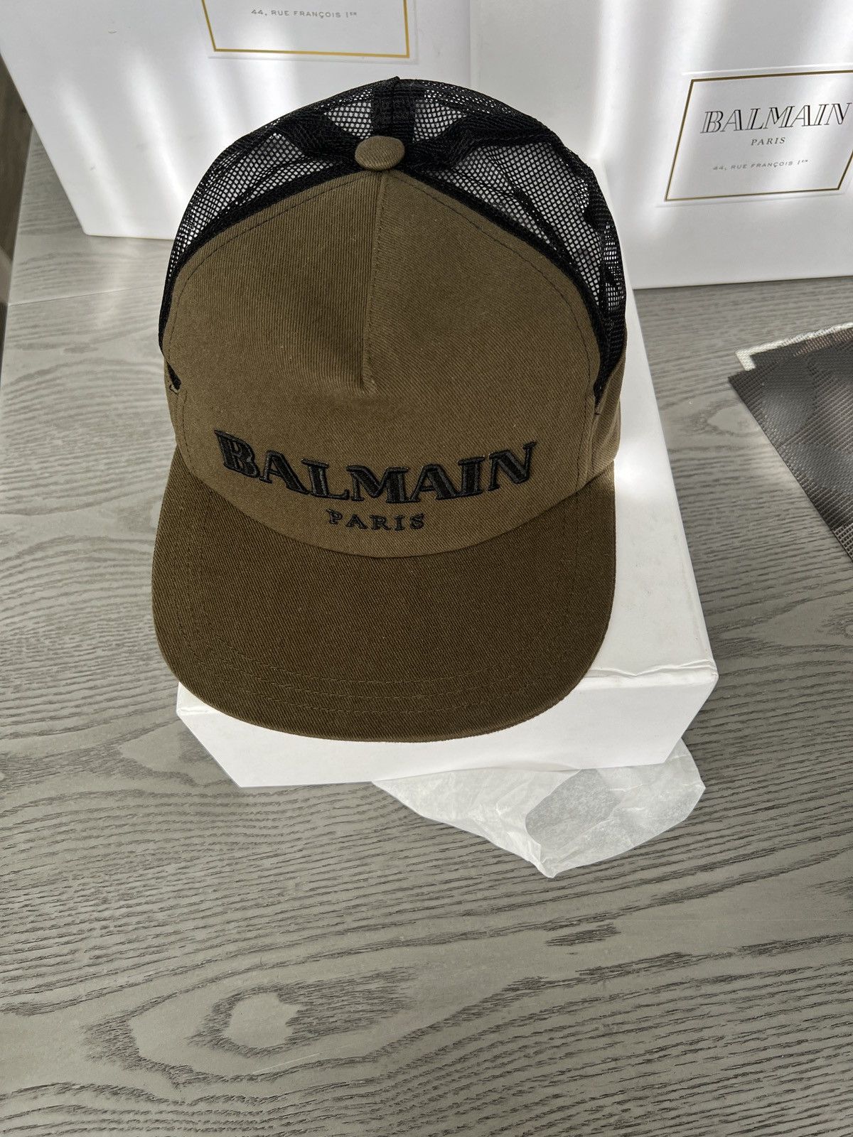 Balmain Balmain Paris logo khaki green cap Size ONE SIZE - 6 Thumbnail