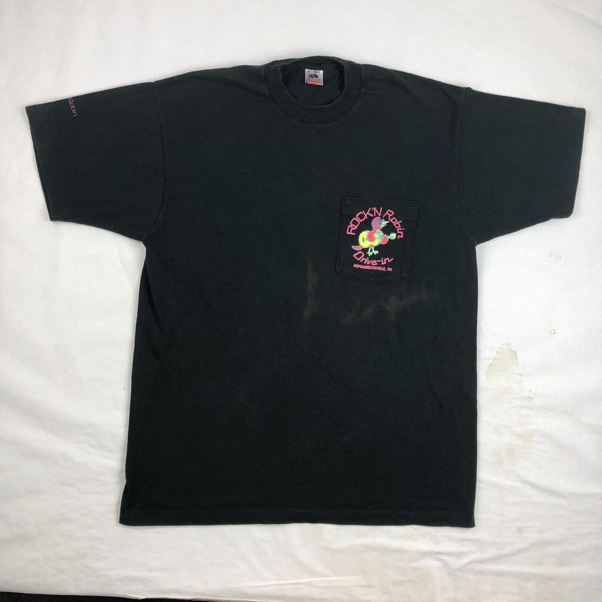 Other × Vintage Vintage 90s Rock ‘N Robin Single Stitch Pocket Tee T-Shirt Size US XL / EU 56 / 4 - 4 Thumbnail