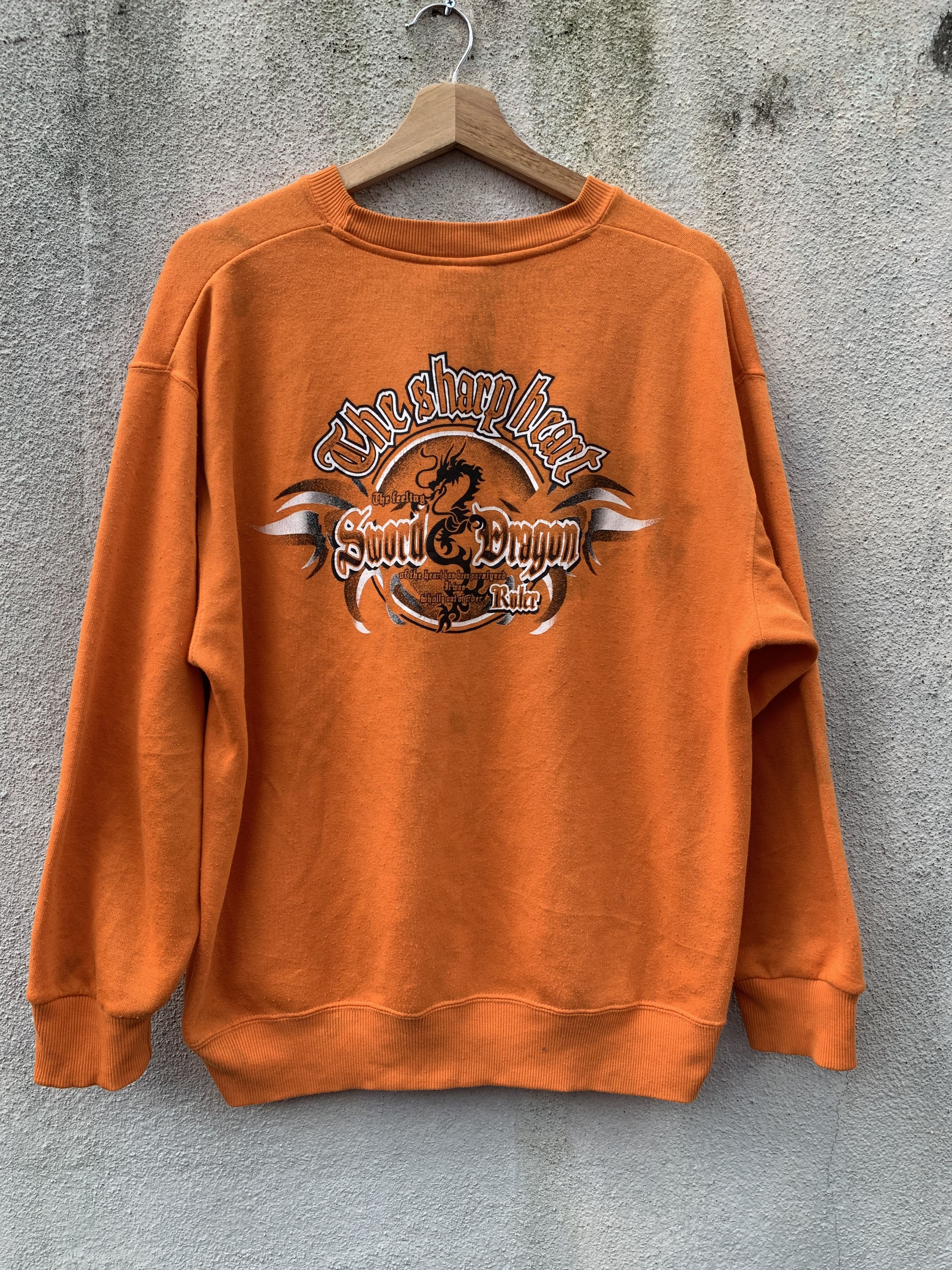 Japanese Brand × Vintage Japanese Brand Dragon Logo Tradition Distresses Sweatshirt Size US L / EU 52-54 / 3 - 1 Thumbnail