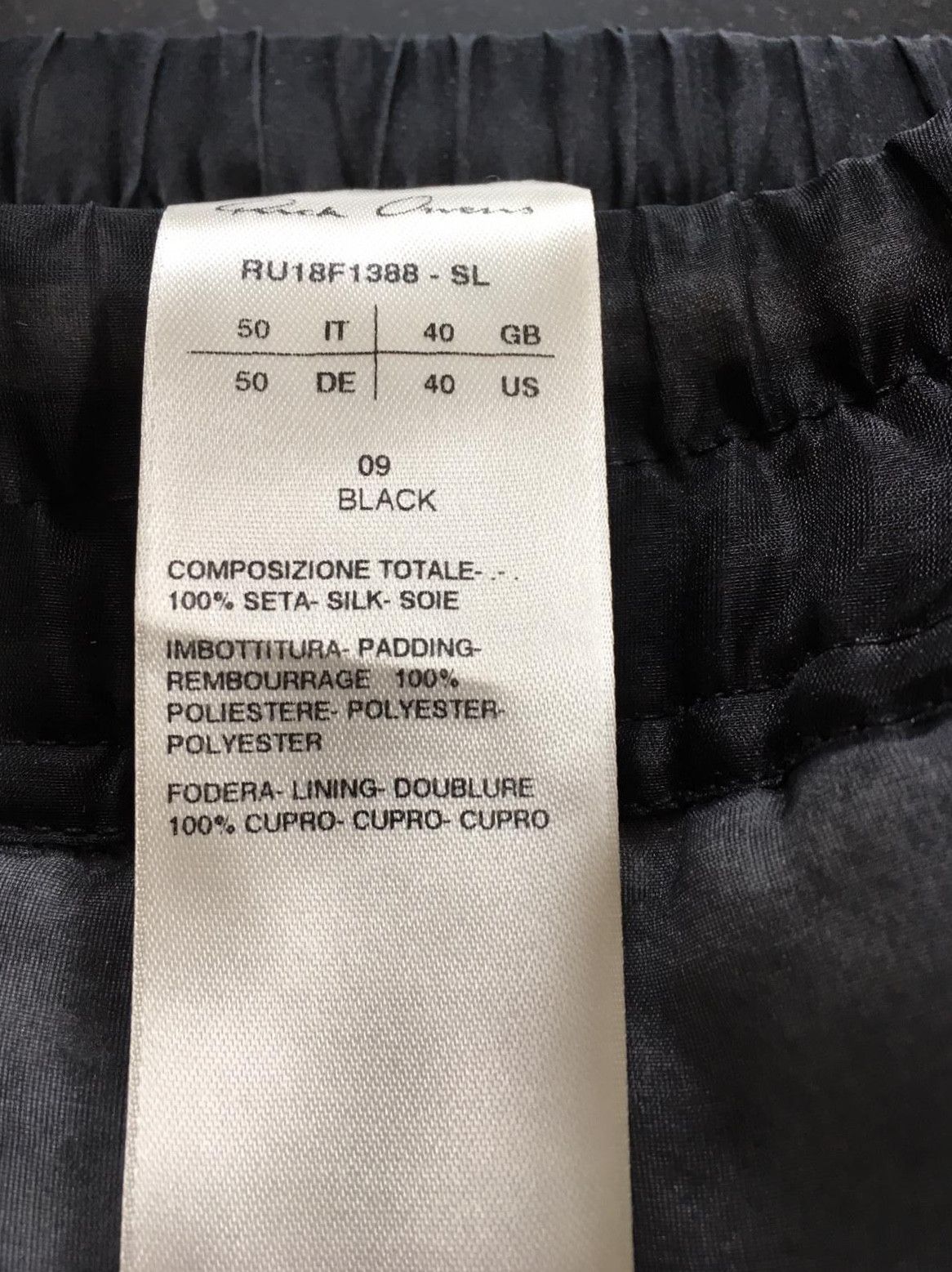 Rick Owens Organic Silk (organza) "Storm" Padded Joggers Size US 34 / EU 50 - 6 Thumbnail