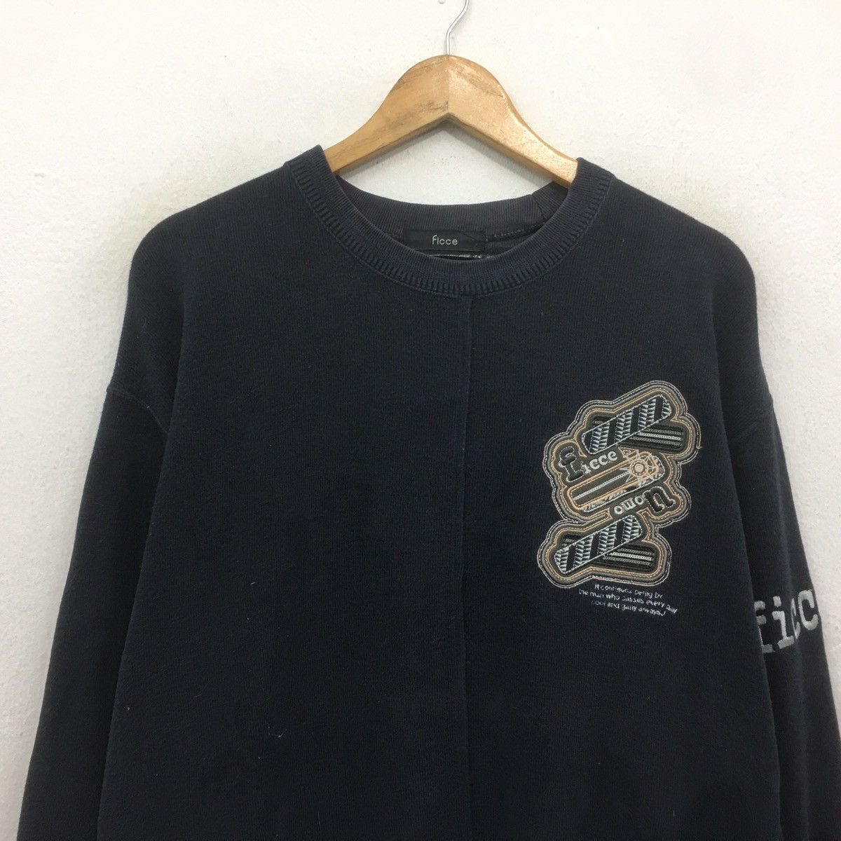Designer × Yoshiyuki Konishi FICCE Sweatshirt Crewneck Embroidery Spellout Ficce UOMO Size US M / EU 48-50 / 2 - 2 Thumbnail