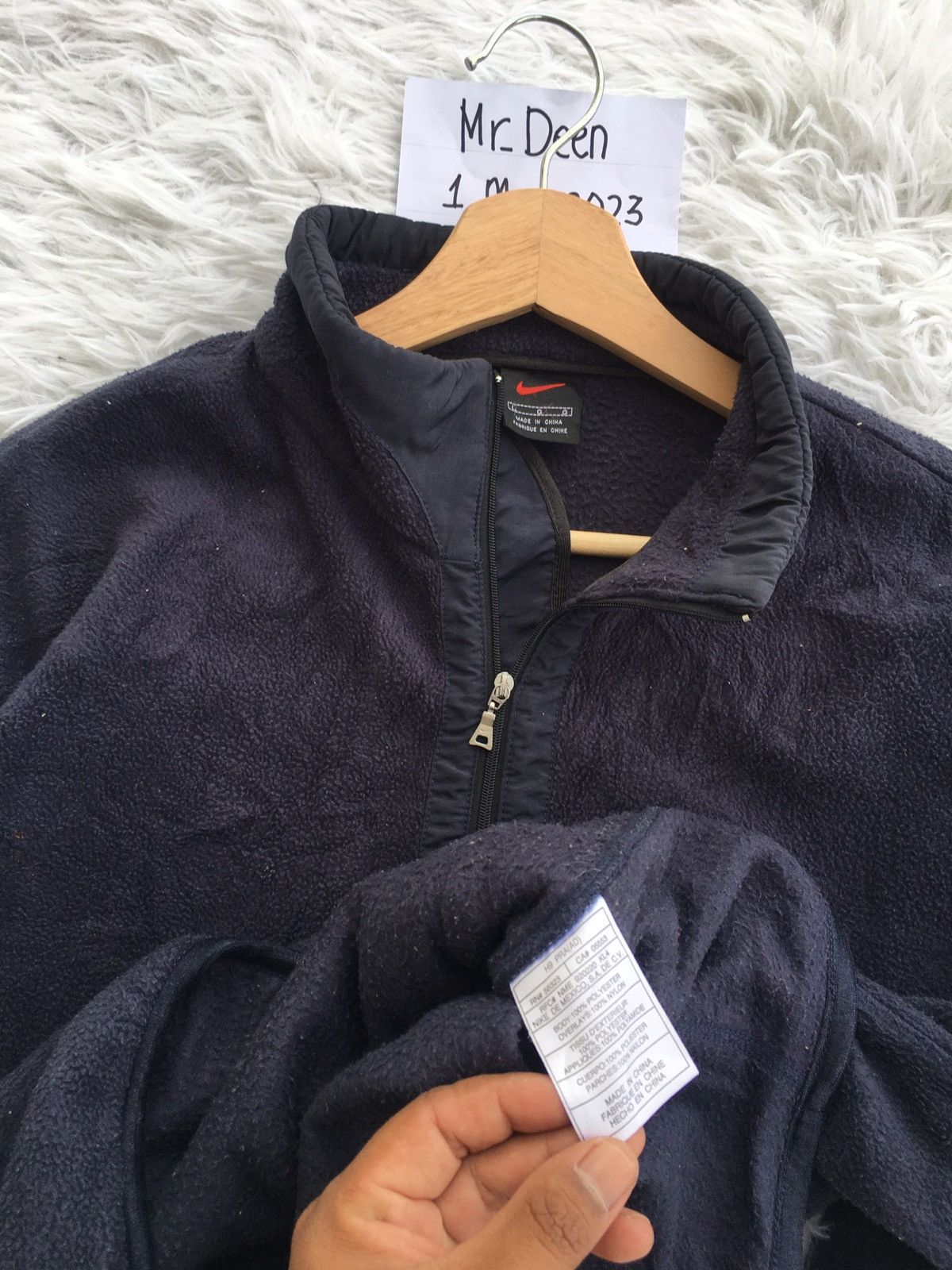 Nike Rare Nike Swoosh Logo Fleece Winter Jacket Size US L / EU 52-54 / 3 - 11 Thumbnail