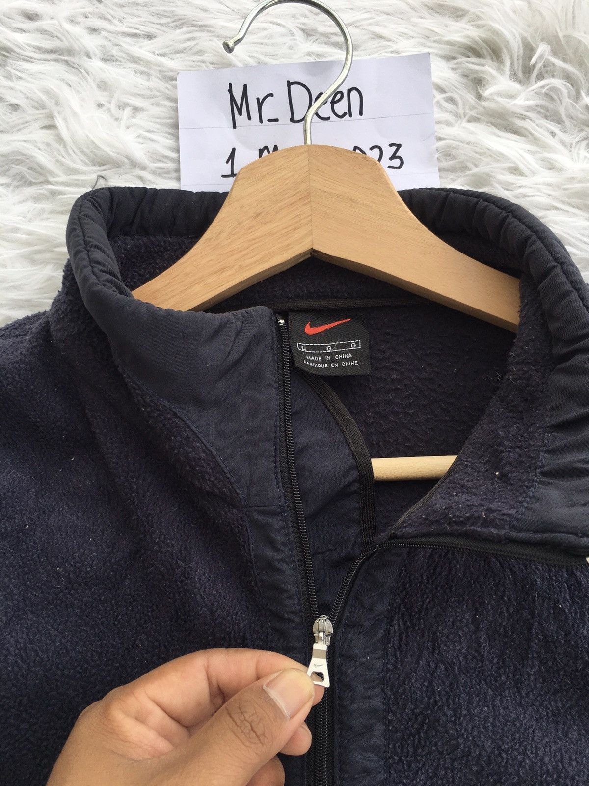 Nike Rare Nike Swoosh Logo Fleece Winter Jacket Size US L / EU 52-54 / 3 - 10 Thumbnail