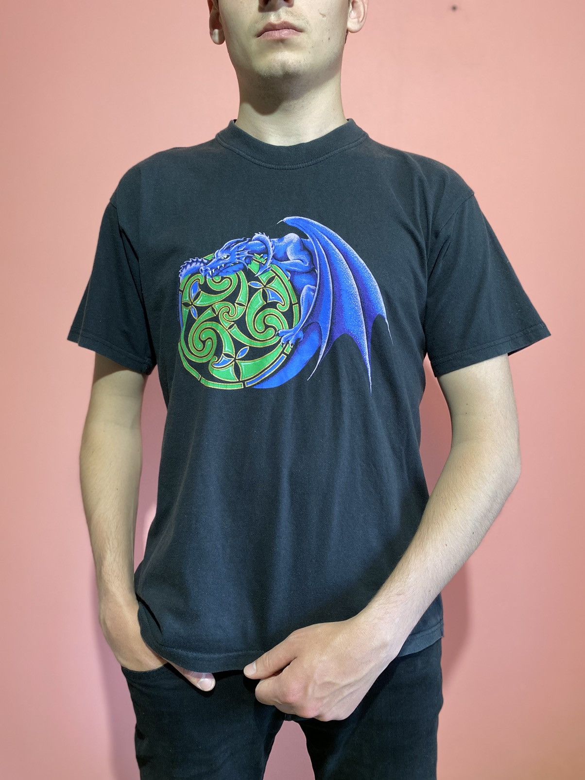 Vintage 90-s Vintage tee hewlin dragon art tattoo stiles Size US M / EU 48-50 / 2 - 1 Thumbnail
