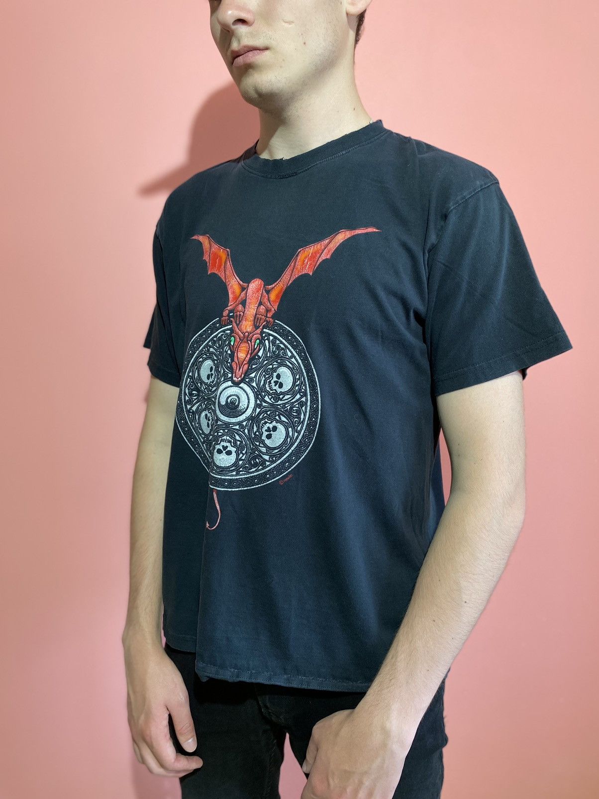 Vintage Vintage dragon tee t-shirt art designer hewlin Size US M / EU 48-50 / 2 - 2 Thumbnail