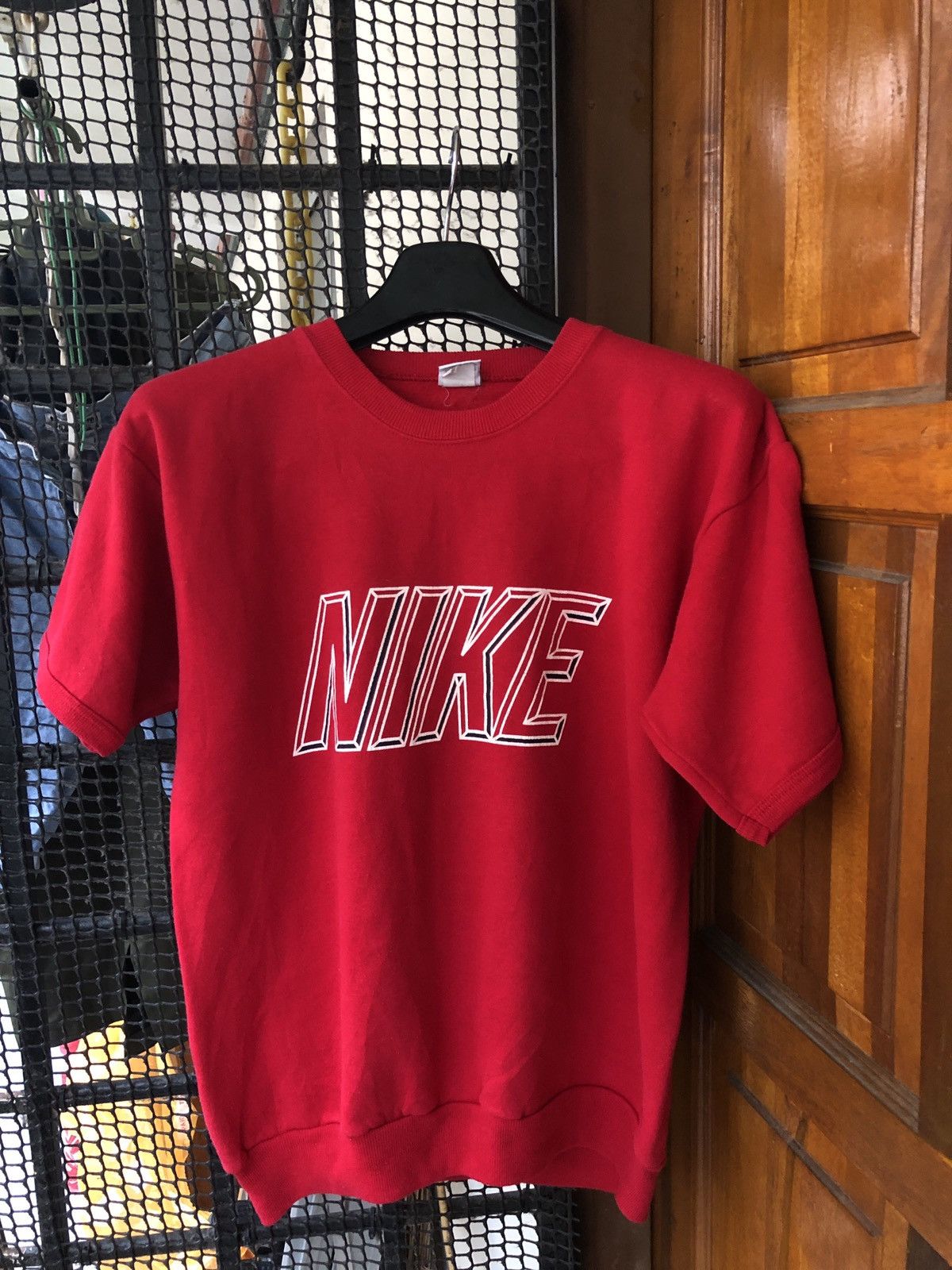 image of Super Vintage Nike 5050 Ss Sweatshirt Made In Usa in Red, Men's (Size Large)