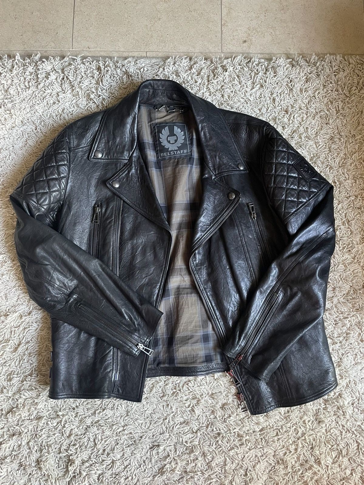 Belstaff lambskin leather motorcycle jacket