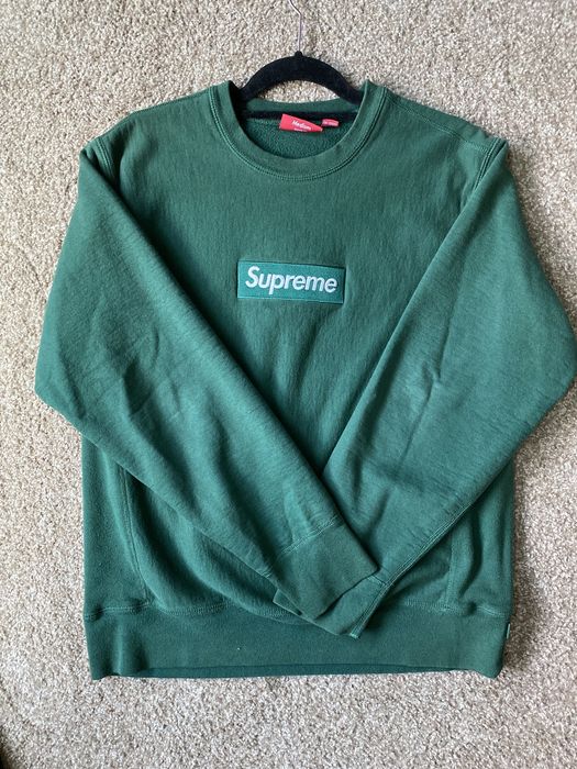 Supreme box logo outlet crewneck dark green