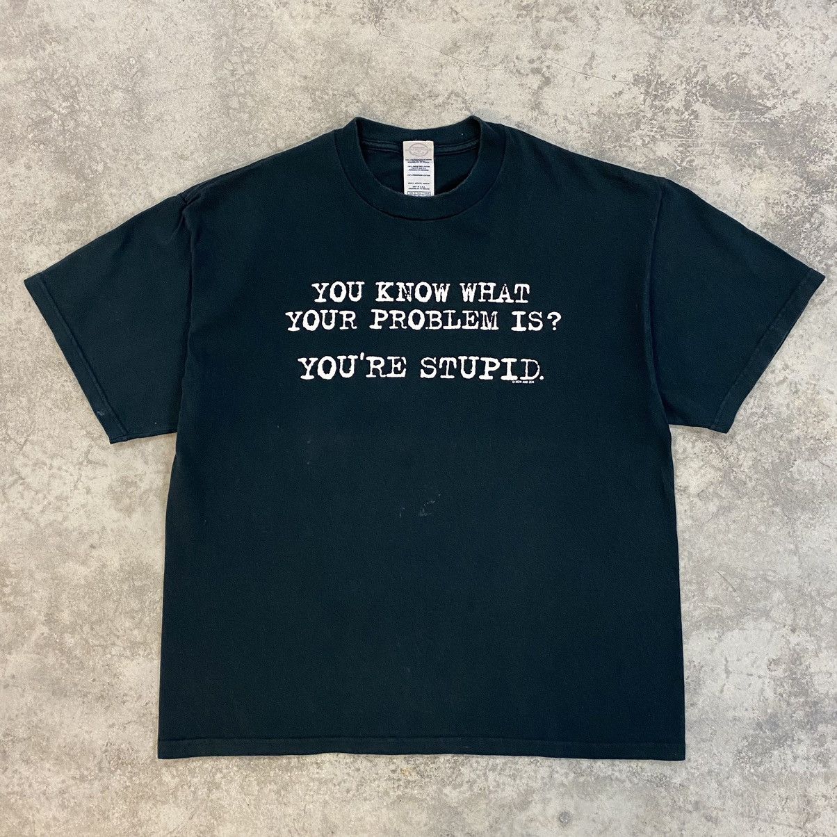 Vintage Vintage 90’s “You’re Stupid” Humour T-Shirt Size US M / EU 48-50 / 2 - 1 Thumbnail