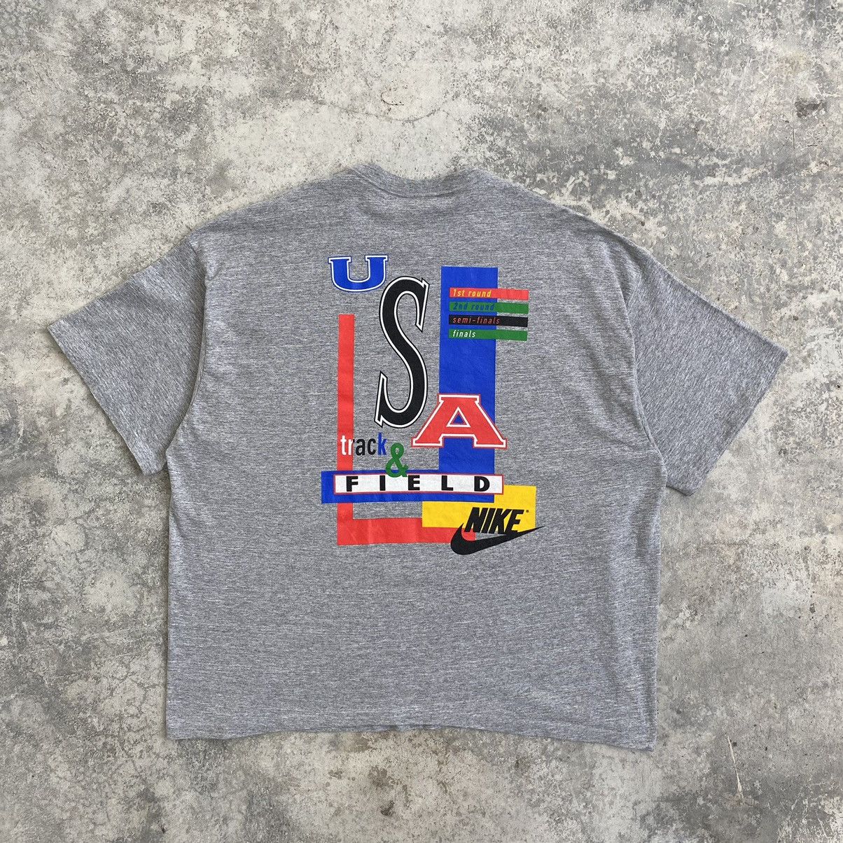 Nike Vintage 90’s Nike Grey Tag USA Track & Field T-Shirt Size US XXL / EU 58 / 5 - 1 Thumbnail