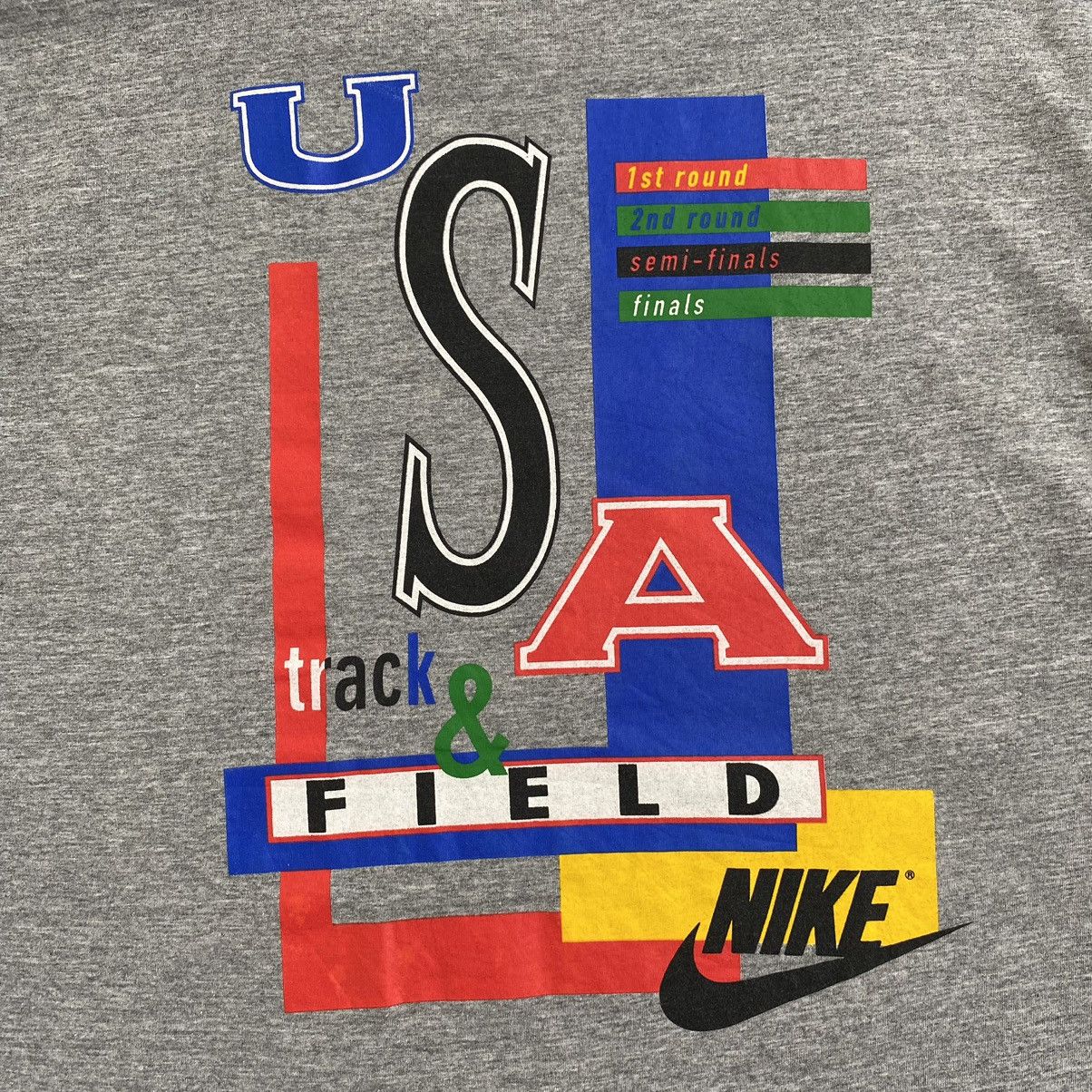 Nike Vintage 90’s Nike Grey Tag USA Track & Field T-Shirt Size US XXL / EU 58 / 5 - 5 Thumbnail
