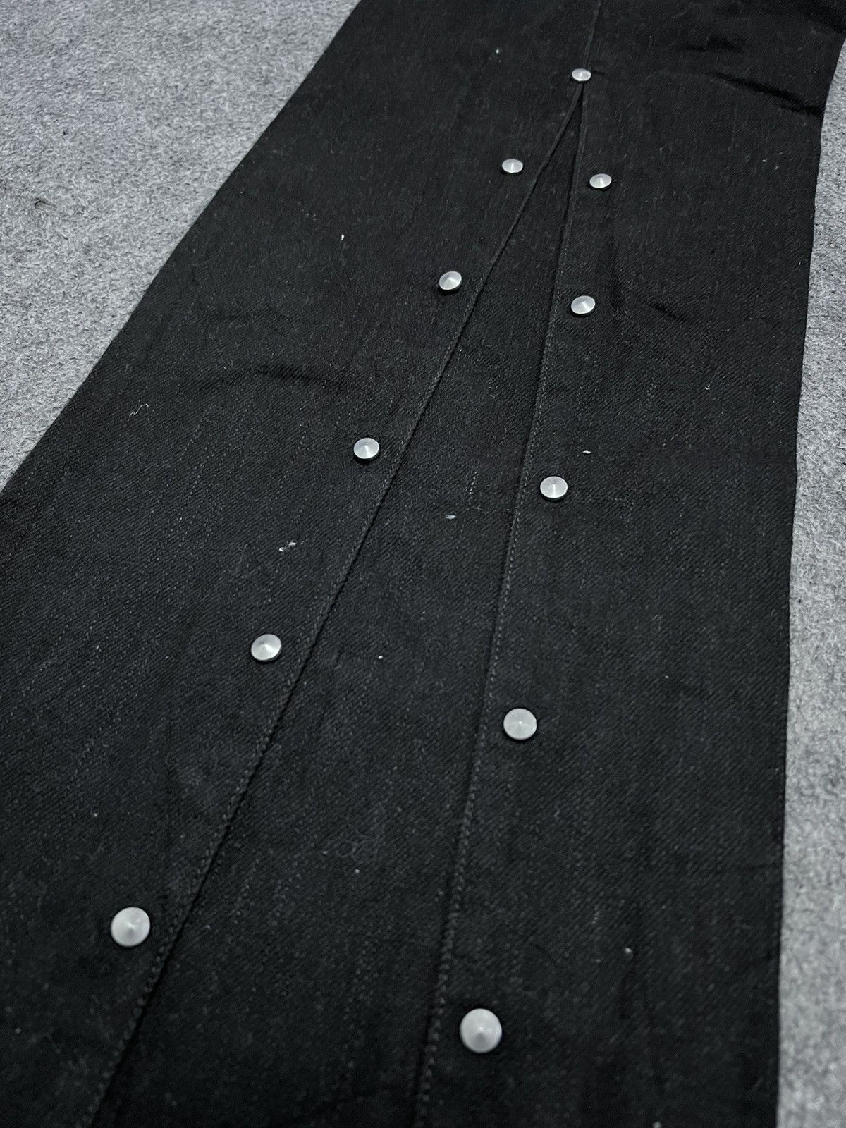Seditionaries FLARED💥 Y2K BERNING SHO STUDED DENIM PANT Size US 29 - 8 Thumbnail