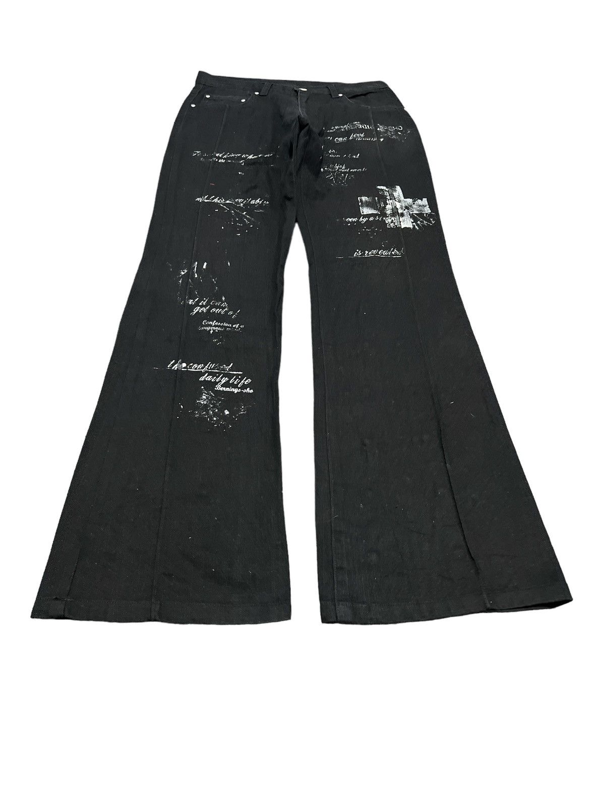 Seditionaries FLARED💥 Y2K BERNING SHO STUDED DENIM PANT Size US 29 - 2 Thumbnail
