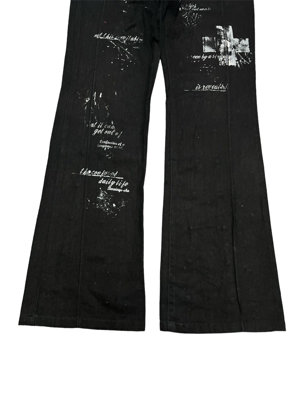 Seditionaries FLARED💥 Y2K BERNING SHO STUDED DENIM PANT Size US 29 - 4 Thumbnail