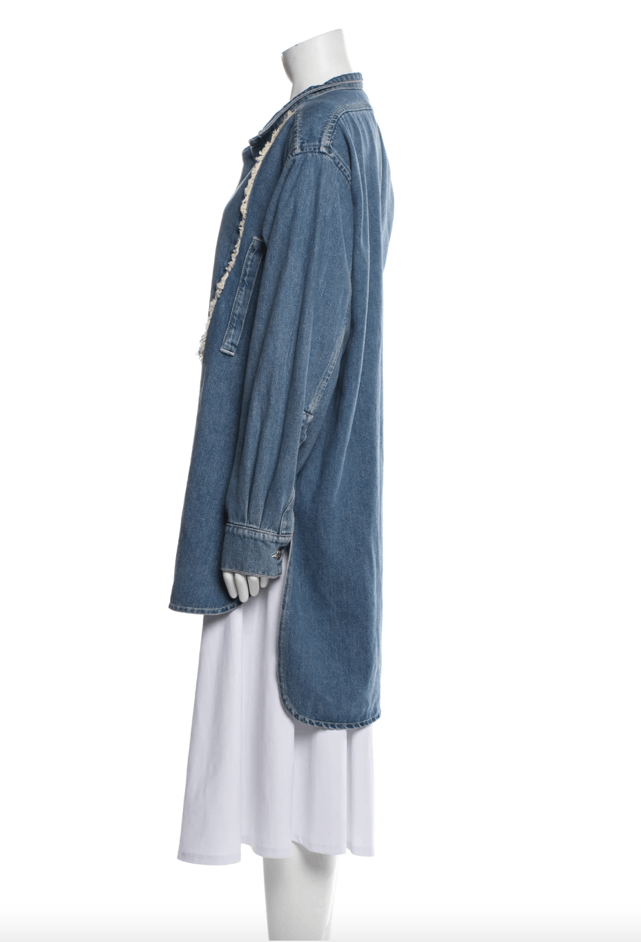 Loewe Loewe Long Asymmetrical Denim Shirt Size Medium Size US M / EU 48-50 / 2 - 2 Thumbnail