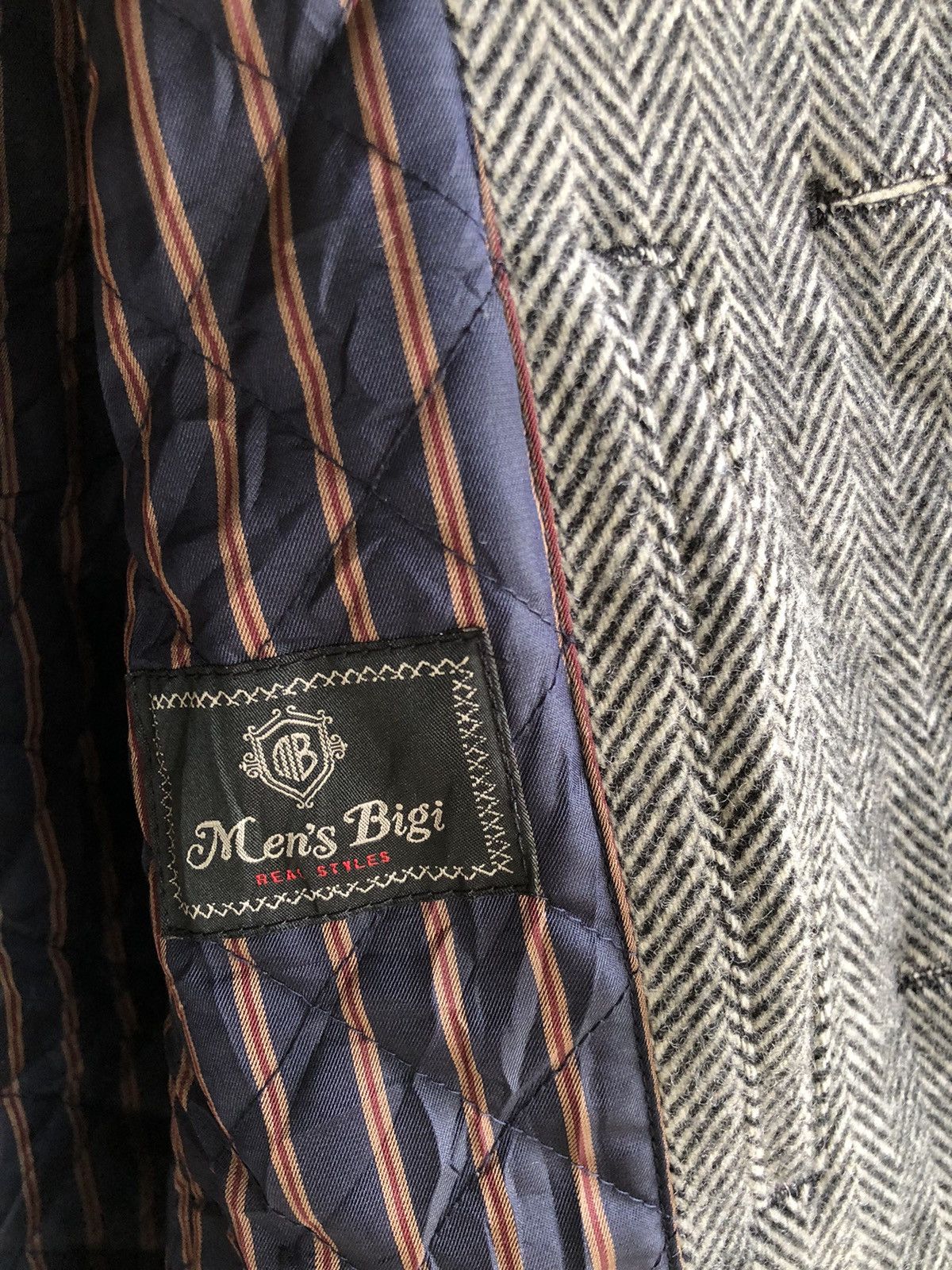 BIGI Vintage Mens Bigi Herringbone wool jacket Size US M / EU 48-50 / 2 - 8 Thumbnail
