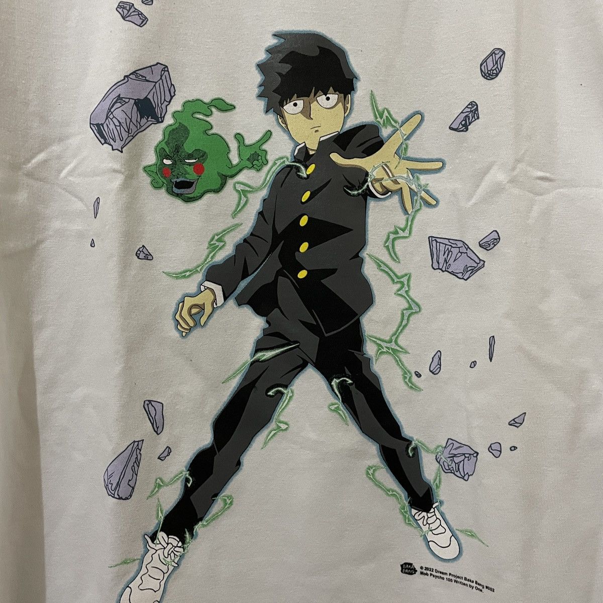 image of Anima x Tee Shirt Mob Psycho 100 Comic Anime Manga Tee Bootleg T Shirt L in White (Size Large)
