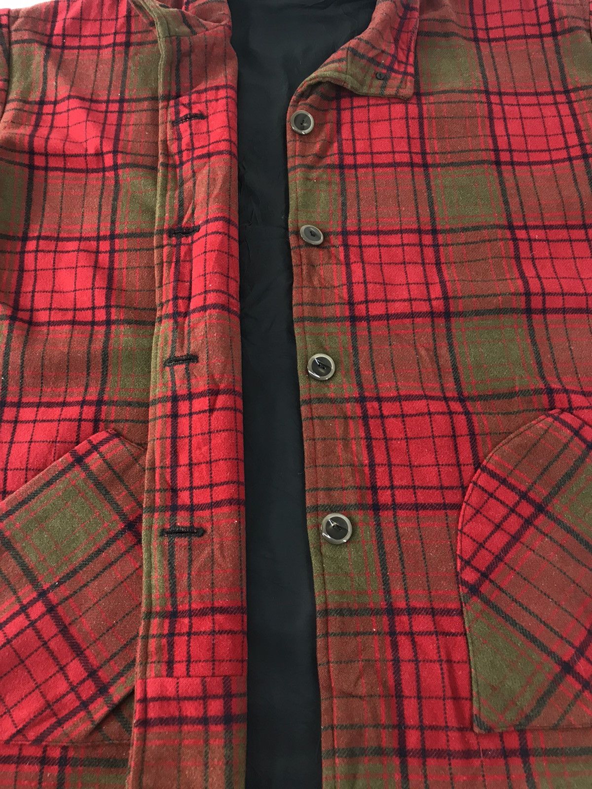 Japanese Brand Japanese Brand Plaid Check Button Down Jacket Button Design Size US XL / EU 56 / 4 - 4 Thumbnail