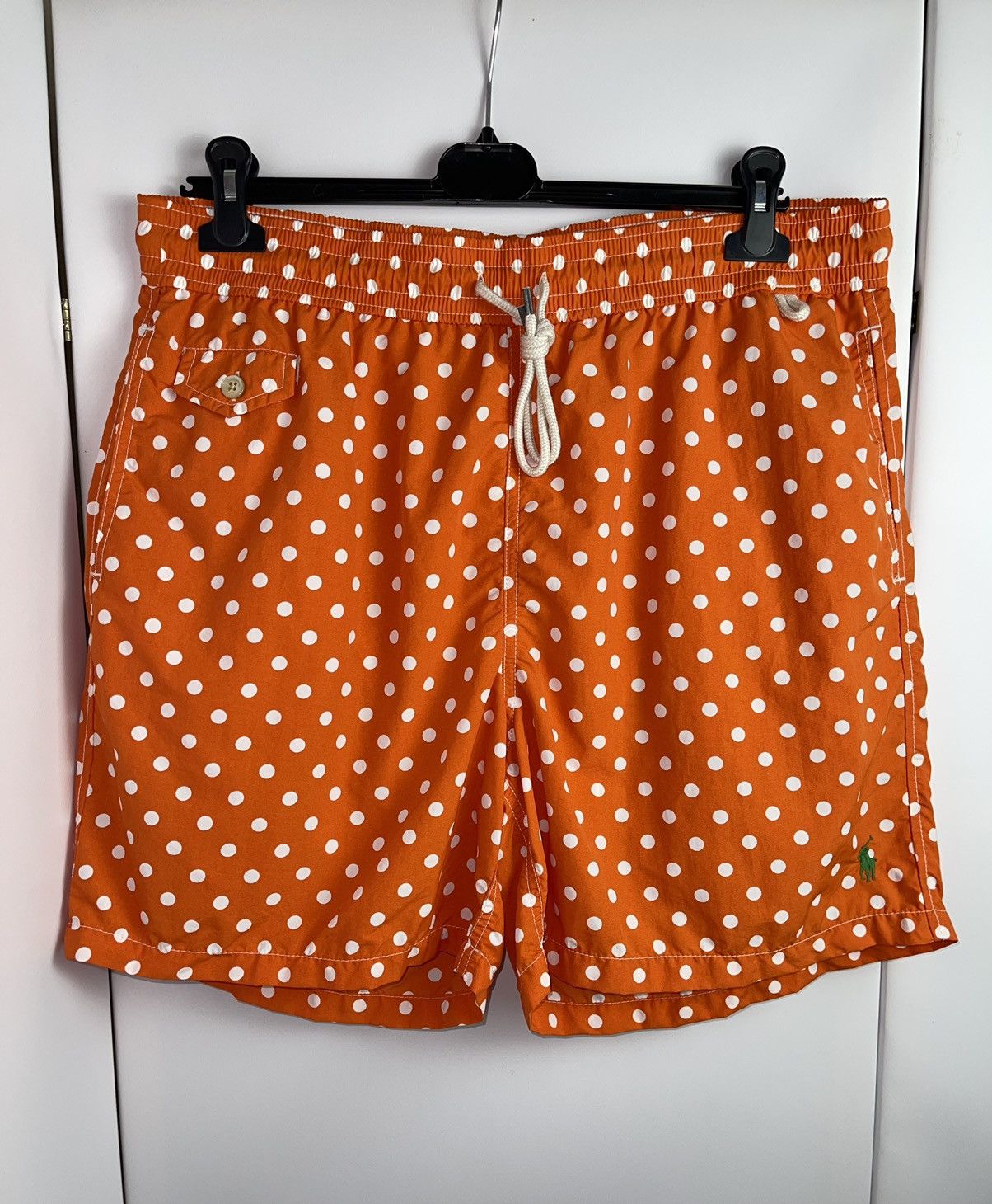 Polo Ralph Lauren vintage shorts XL orange white polka dots