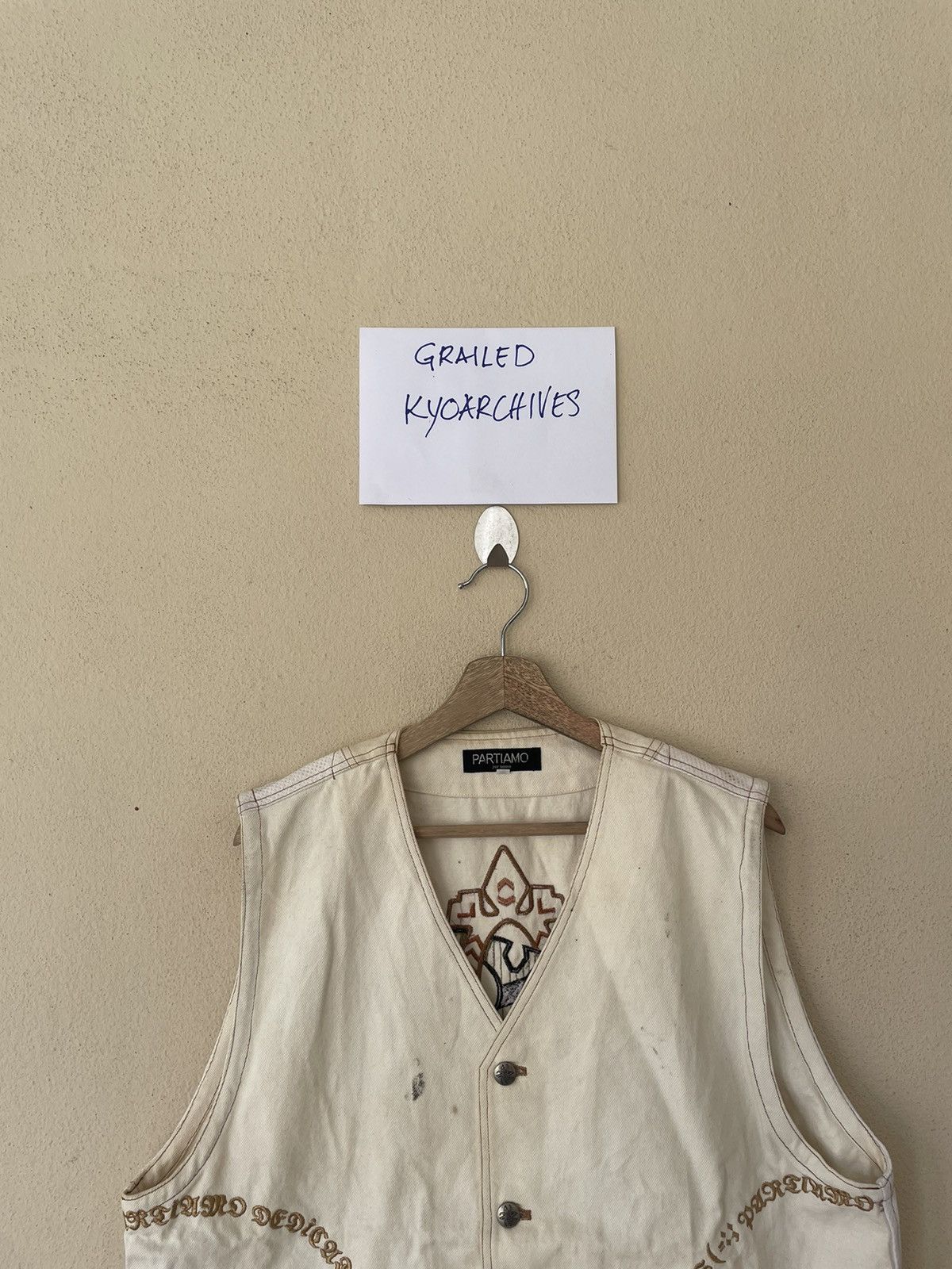 Vintage PARTIAMO PER UOMO EMBROIDERED VEST Size US L / EU 52-54 / 3 - 5 Thumbnail