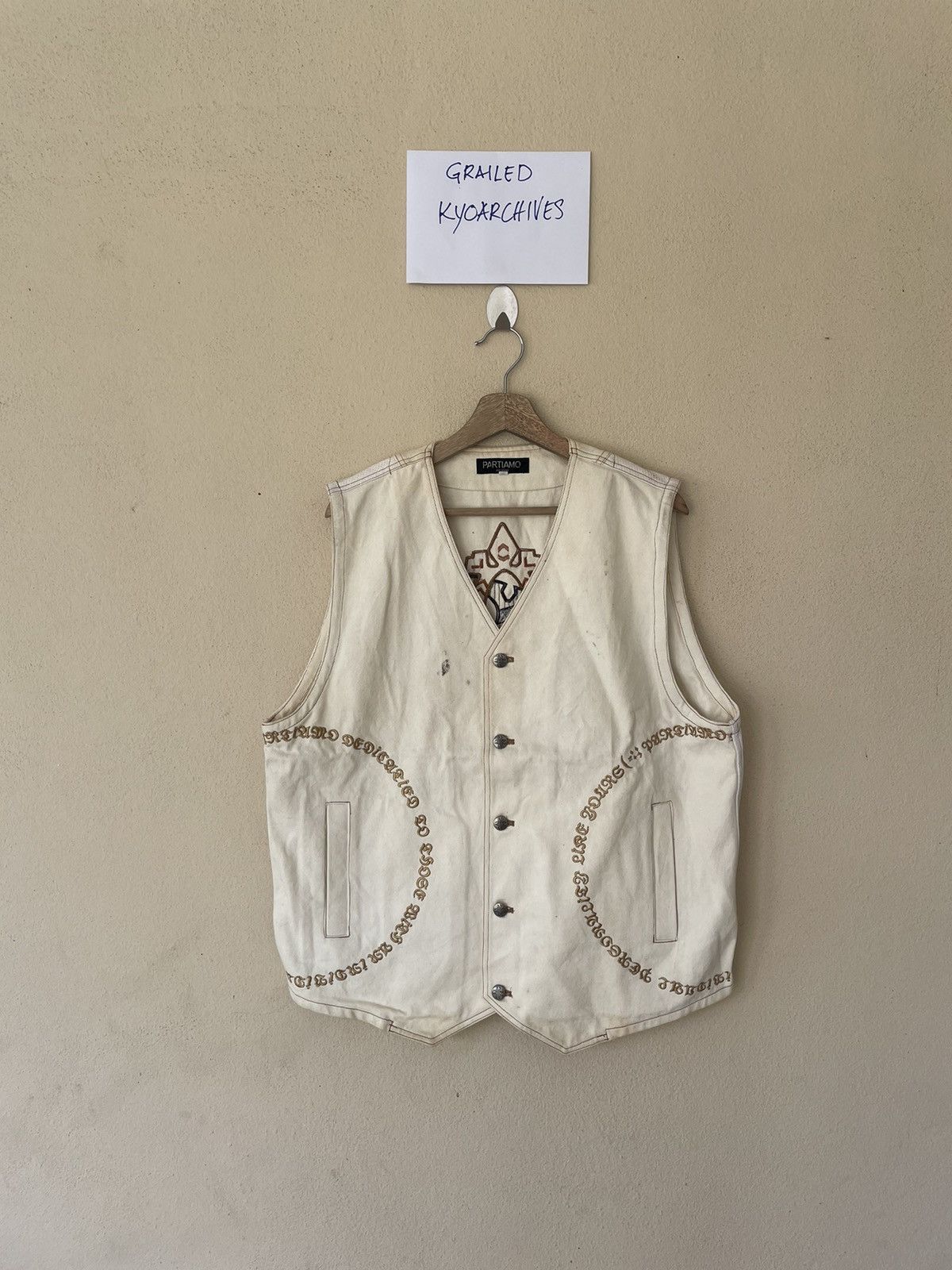 Vintage PARTIAMO PER UOMO EMBROIDERED VEST Size US L / EU 52-54 / 3 - 3 Thumbnail