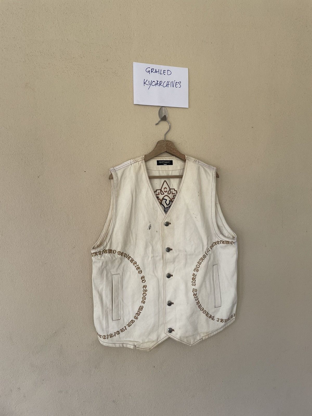 Vintage PARTIAMO PER UOMO EMBROIDERED VEST Size US L / EU 52-54 / 3 - 4 Thumbnail