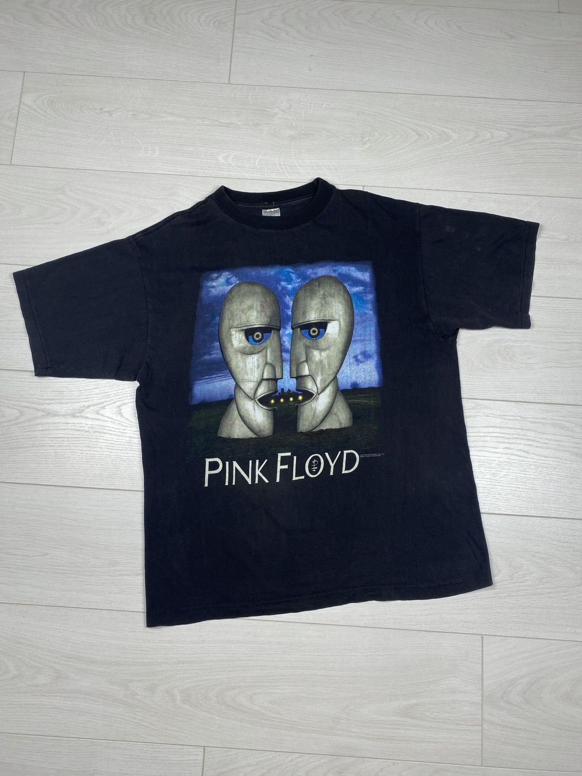 image of Band Tees x Pink Floyd 1994 Vintage European Tour Stone Face Tee in Black, Men's (Size XL)