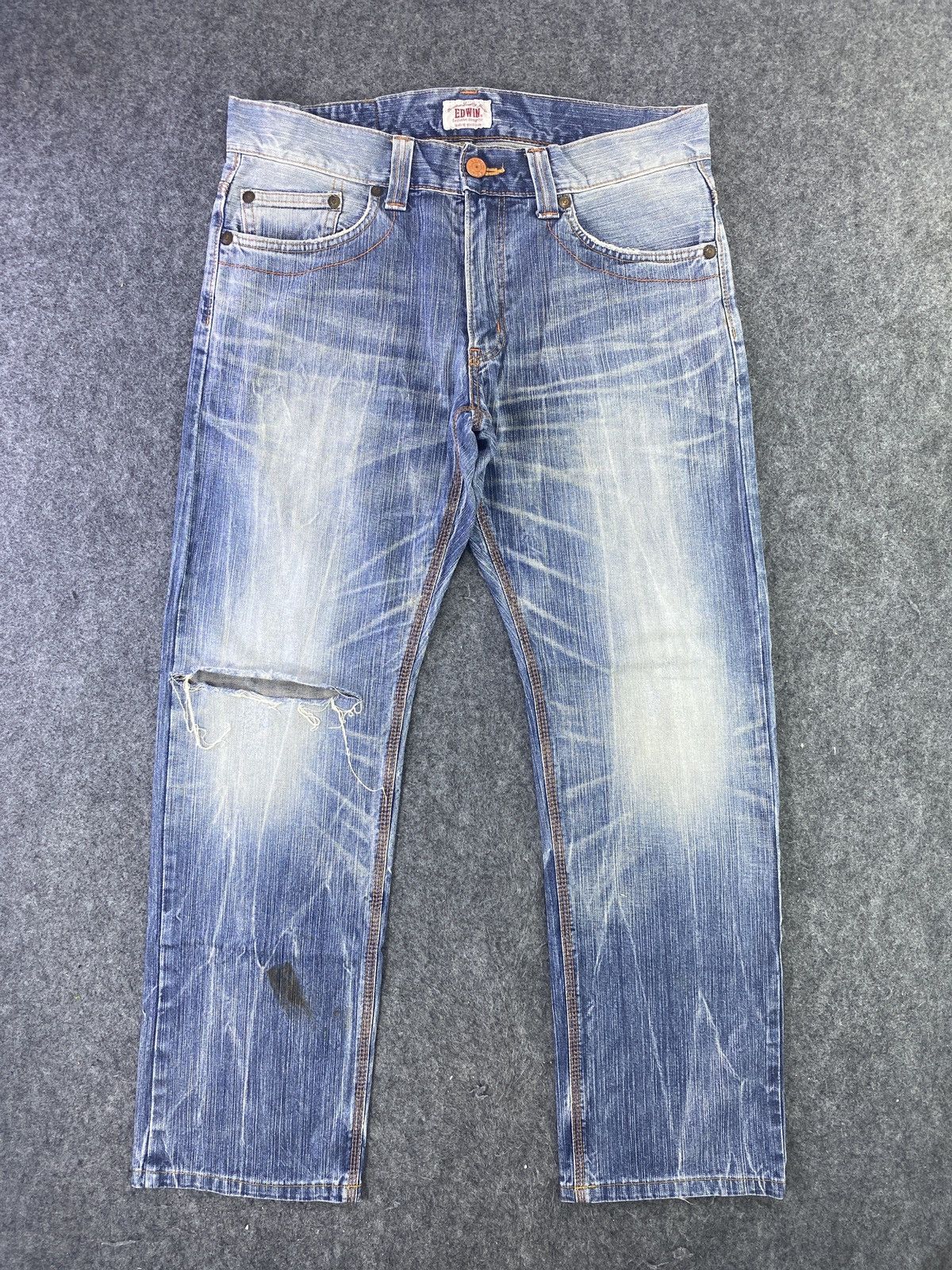 Edwin XV Distress Blue Wash Denim - J833