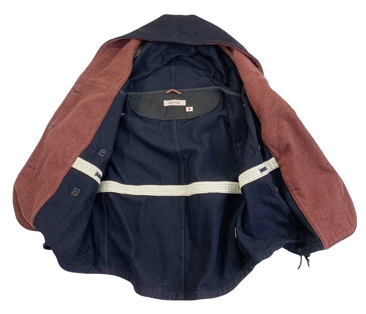 Kapital Kapital Katsutagi Kiro Hirata Melton Wool Ring Coat Hoodie Size US S / EU 44-46 / 1 - 5 Thumbnail