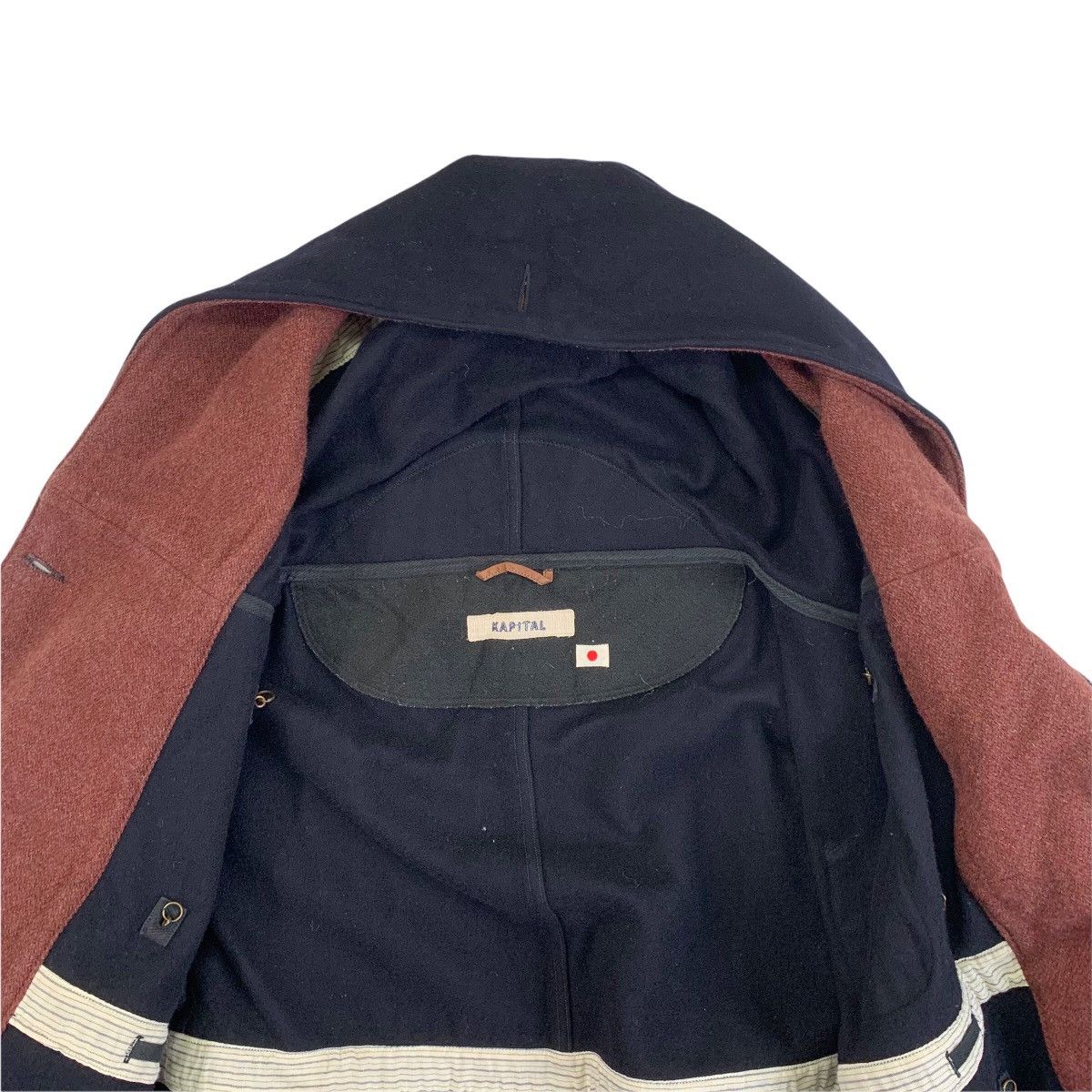 Kapital Kapital Katsutagi Kiro Hirata Melton Wool Ring Coat Hoodie Size US S / EU 44-46 / 1 - 6 Thumbnail
