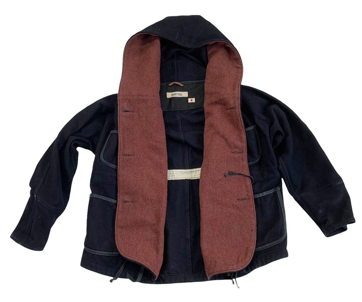 Kapital Kapital Katsutagi Kiro Hirata Melton Wool Ring Coat Hoodie Size US S / EU 44-46 / 1 - 4 Thumbnail