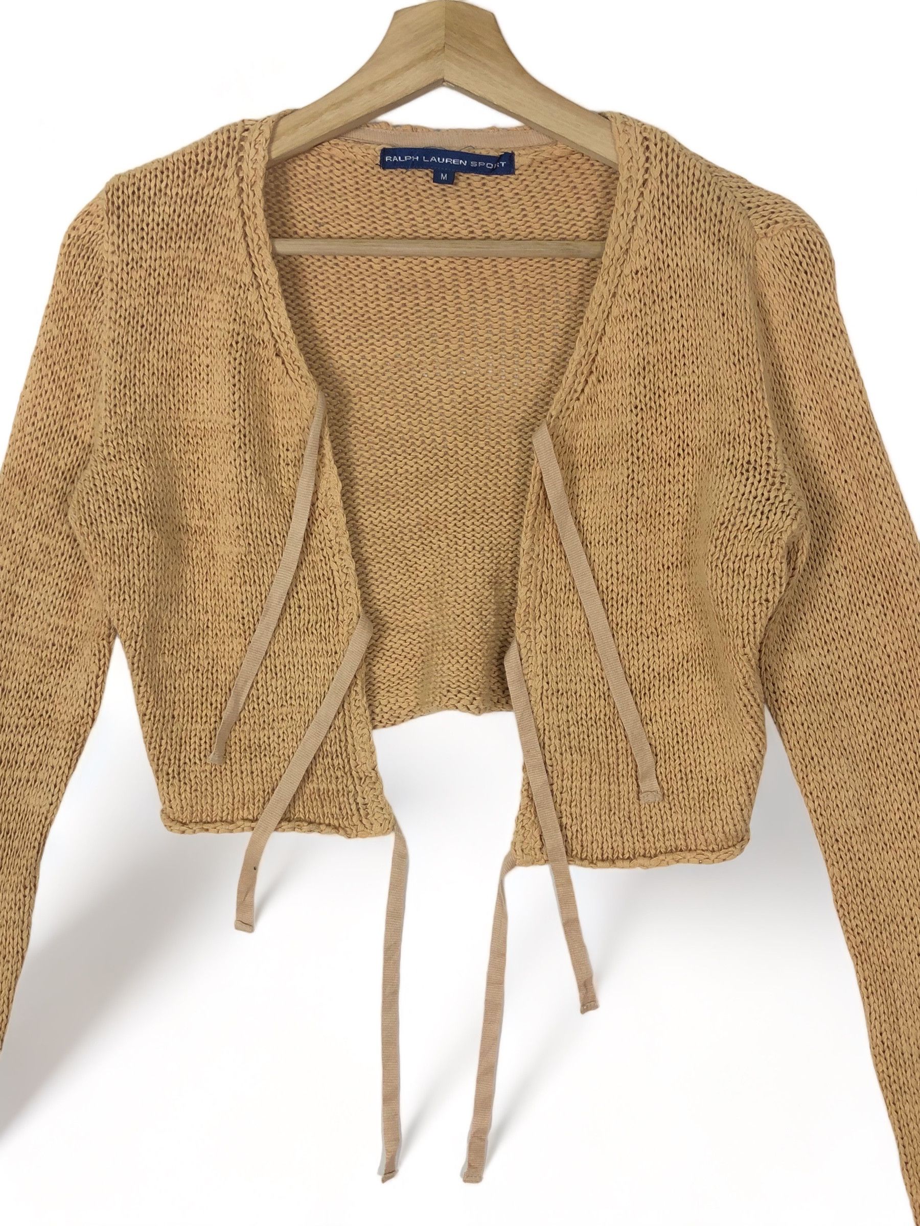 Polo Ralph Lauren RARE🔥VINTAGE RL SPORT TIE UP KNIT CROPTOP CARDIGAN Size M / US 6-8 / IT 42-44 - 3 Thumbnail