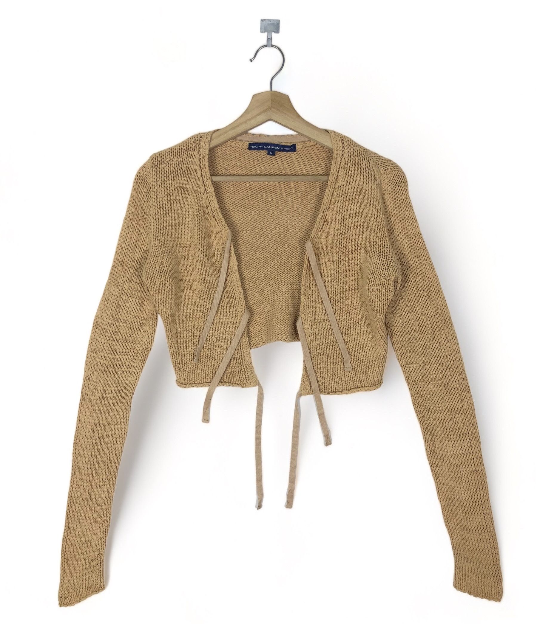 Polo Ralph Lauren RARE🔥VINTAGE RL SPORT TIE UP KNIT CROPTOP CARDIGAN Size M / US 6-8 / IT 42-44 - 2 Thumbnail