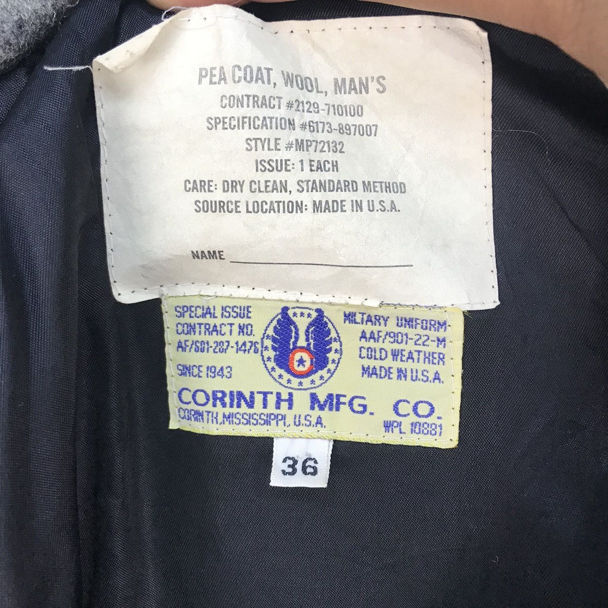 Vintage Vintage Military Corinth MCG Cool Weather Wool Peacoat Size US S / EU 44-46 / 1 - 6 Thumbnail