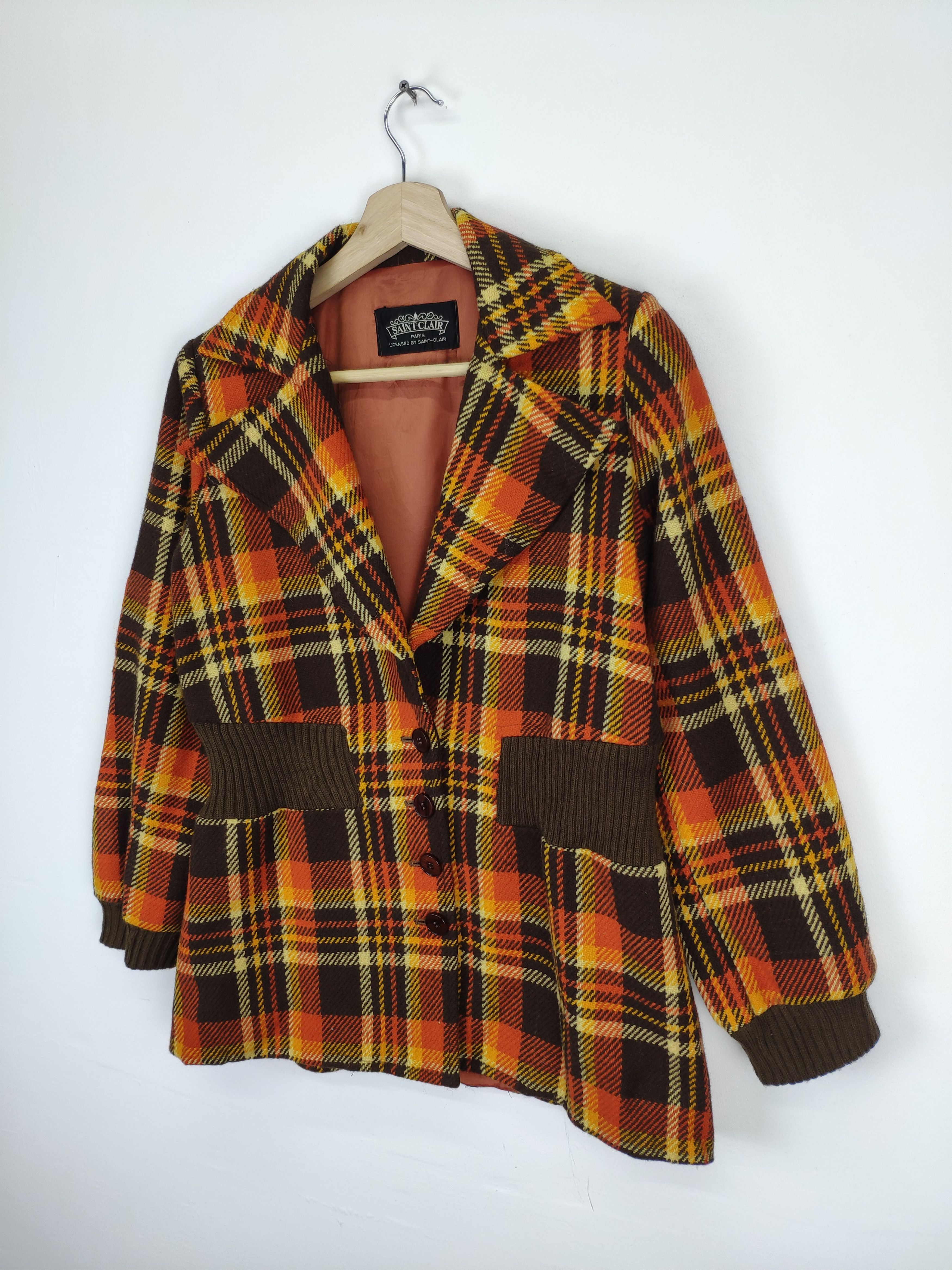 Other Vintage 90s Japanese Brand Wool Plaid Jacket Size S / US 4 / IT 40 - 2 Thumbnail