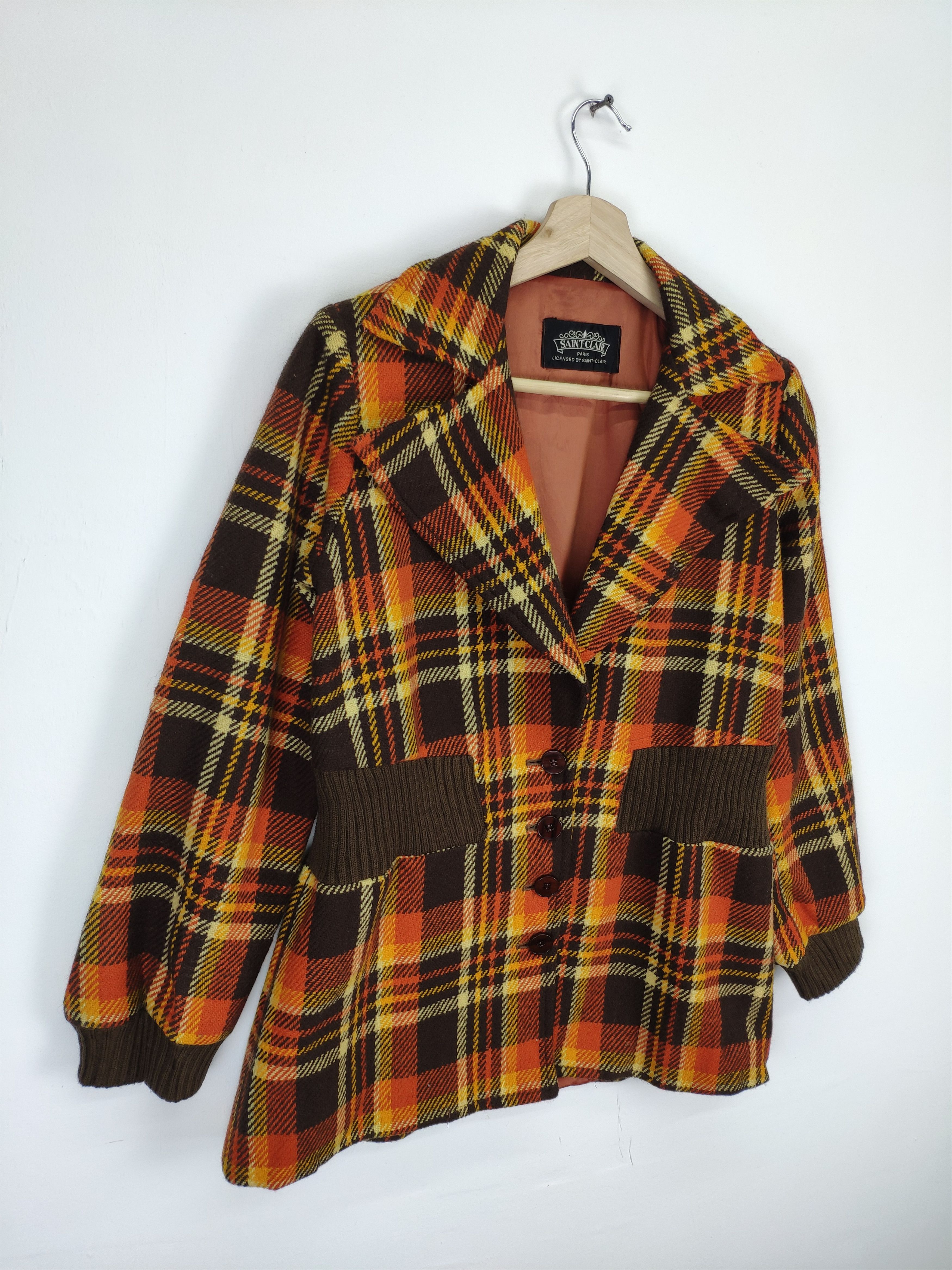 Other Vintage 90s Japanese Brand Wool Plaid Jacket Size S / US 4 / IT 40 - 3 Thumbnail