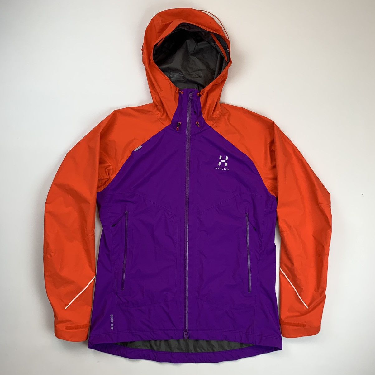 image of Goretex Paclite Jacket Wmns in Orange/Violet, Women's (Size Large)