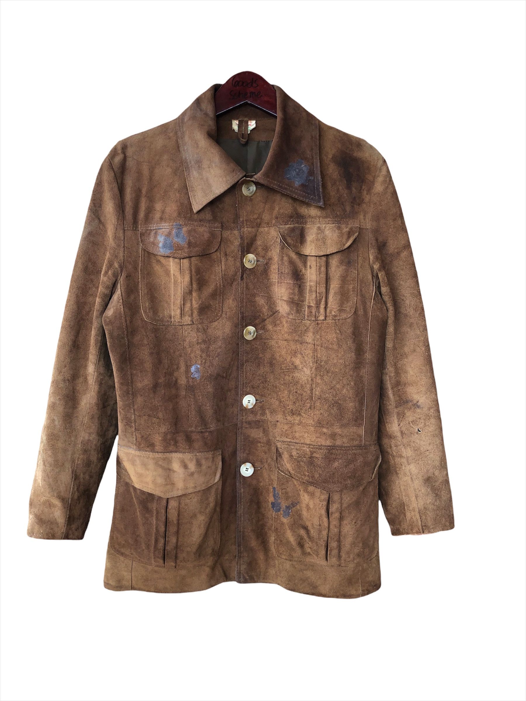 Vtg Rare Item 60s Highway Coat Suede Leather Wear Jacket