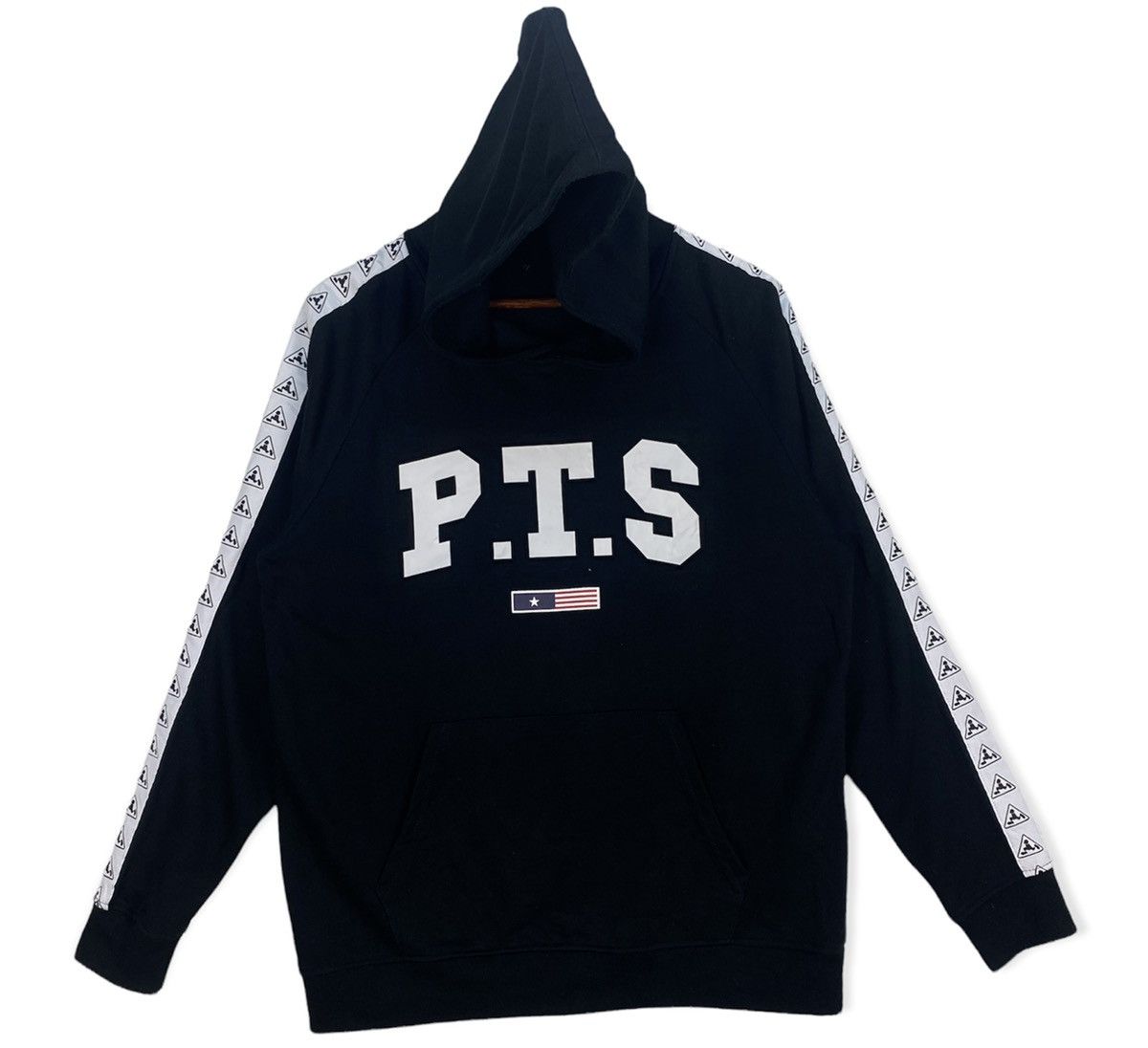 image of Skategang x Vintage Plenty Tough Sport Hoodie Side Tape in Black, Men's (Size Large)