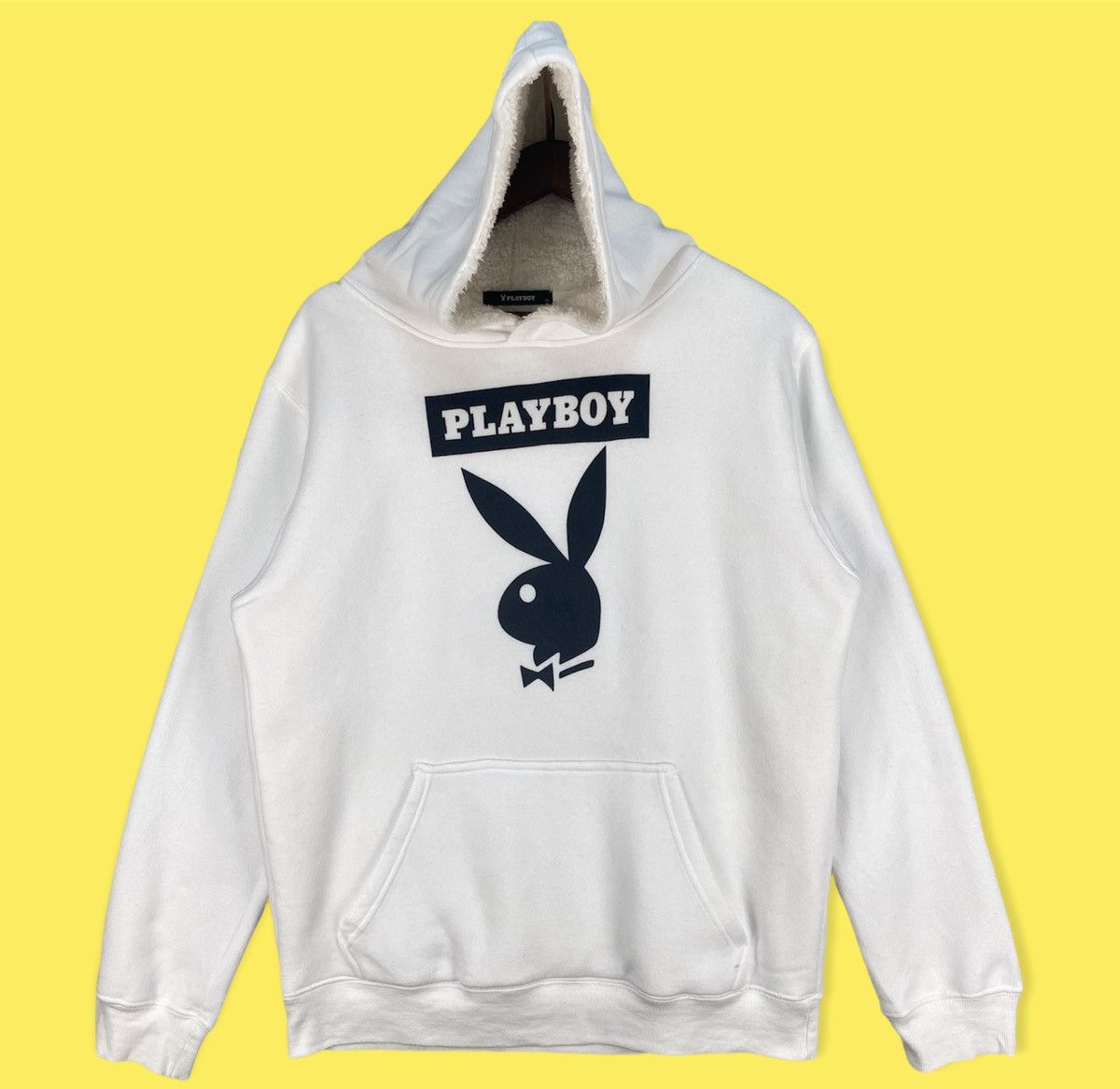 image of Playboy Hoodies Big Logo in White, Men's (Size XL)