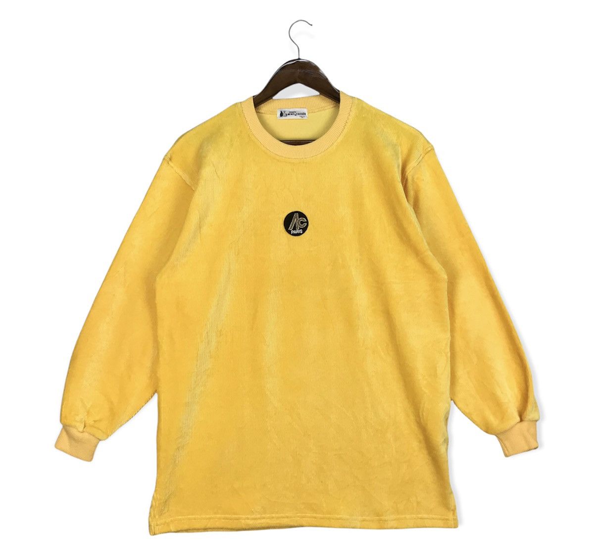 image of Vintage Alain & Cazalis Paris Sweatshirt in Yellow, Men's (Size Large)