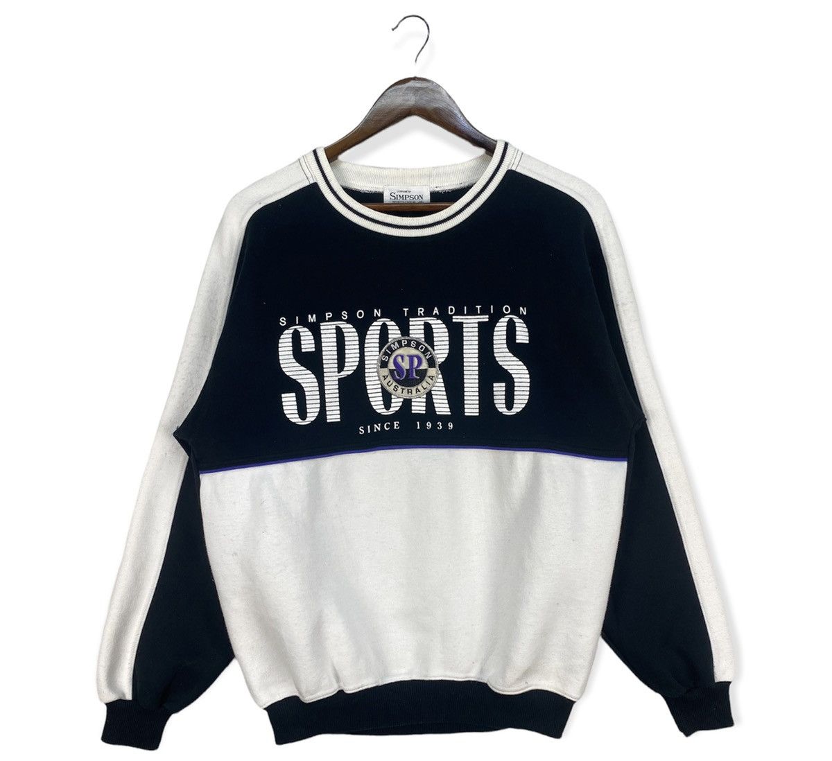 image of Classics Australia x Vintage Simpson Sport Australia Sweatshirt in White/Black, Men's (Size Medium)