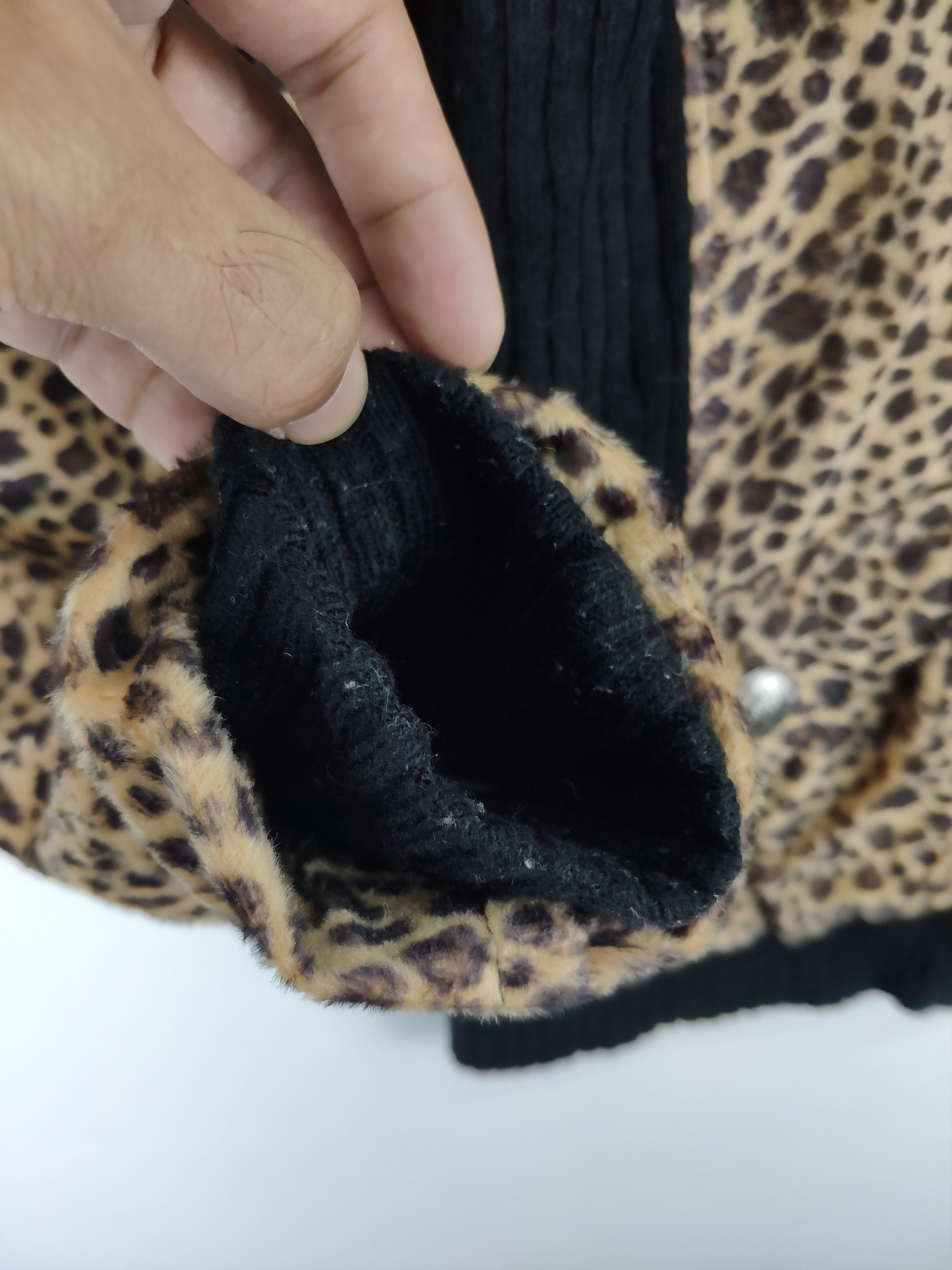 Designer × Japanese Brand 🇯🇵 Vintage 1990s Leopard Hooded Jacket Full Zip Size M / US 6-8 / IT 42-44 - 9 Thumbnail