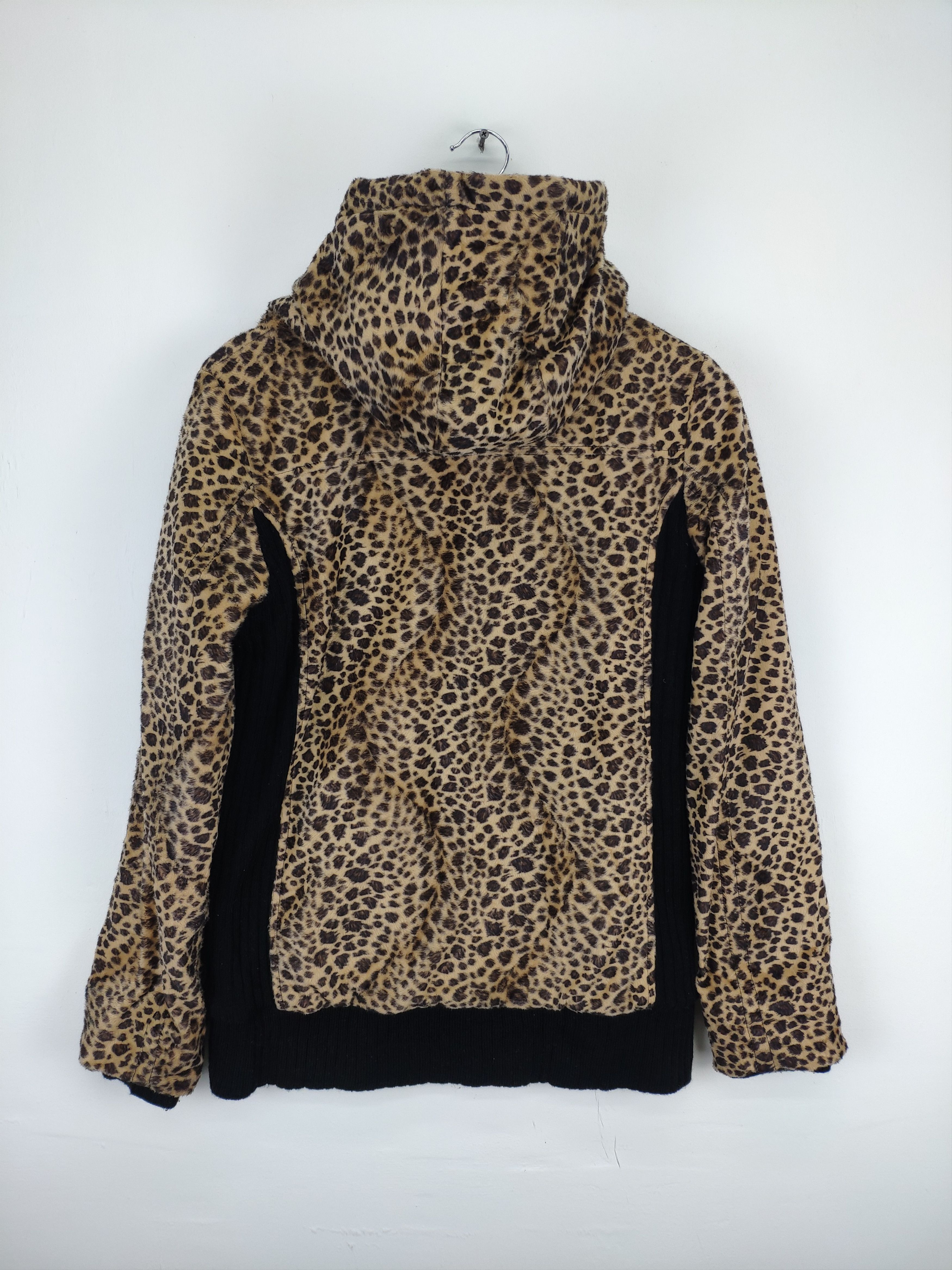 Designer × Japanese Brand 🇯🇵 Vintage 1990s Leopard Hooded Jacket Full Zip Size M / US 6-8 / IT 42-44 - 3 Thumbnail