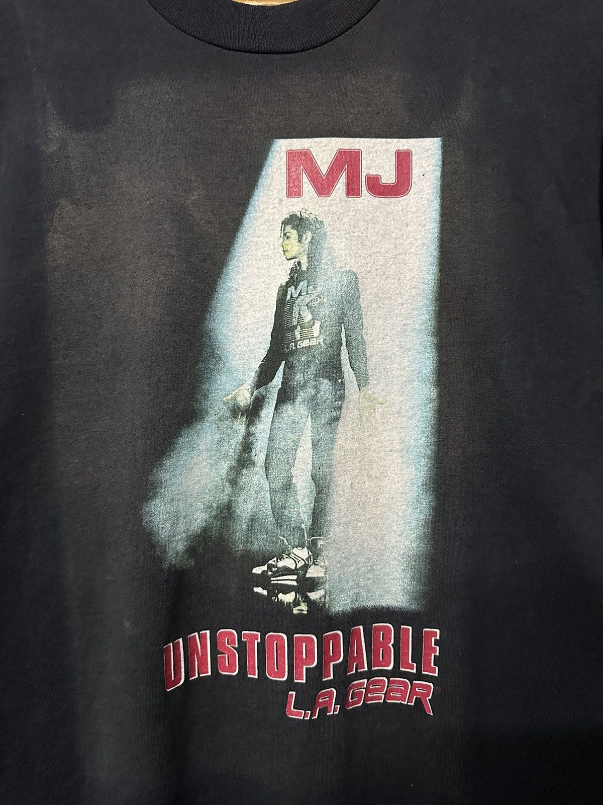 Band Tees × Rap Tees × Vintage Vintage 90s Michael Jackson La Gear Sun Faded Tee Size US M / EU 48-50 / 2 - 2 Thumbnail