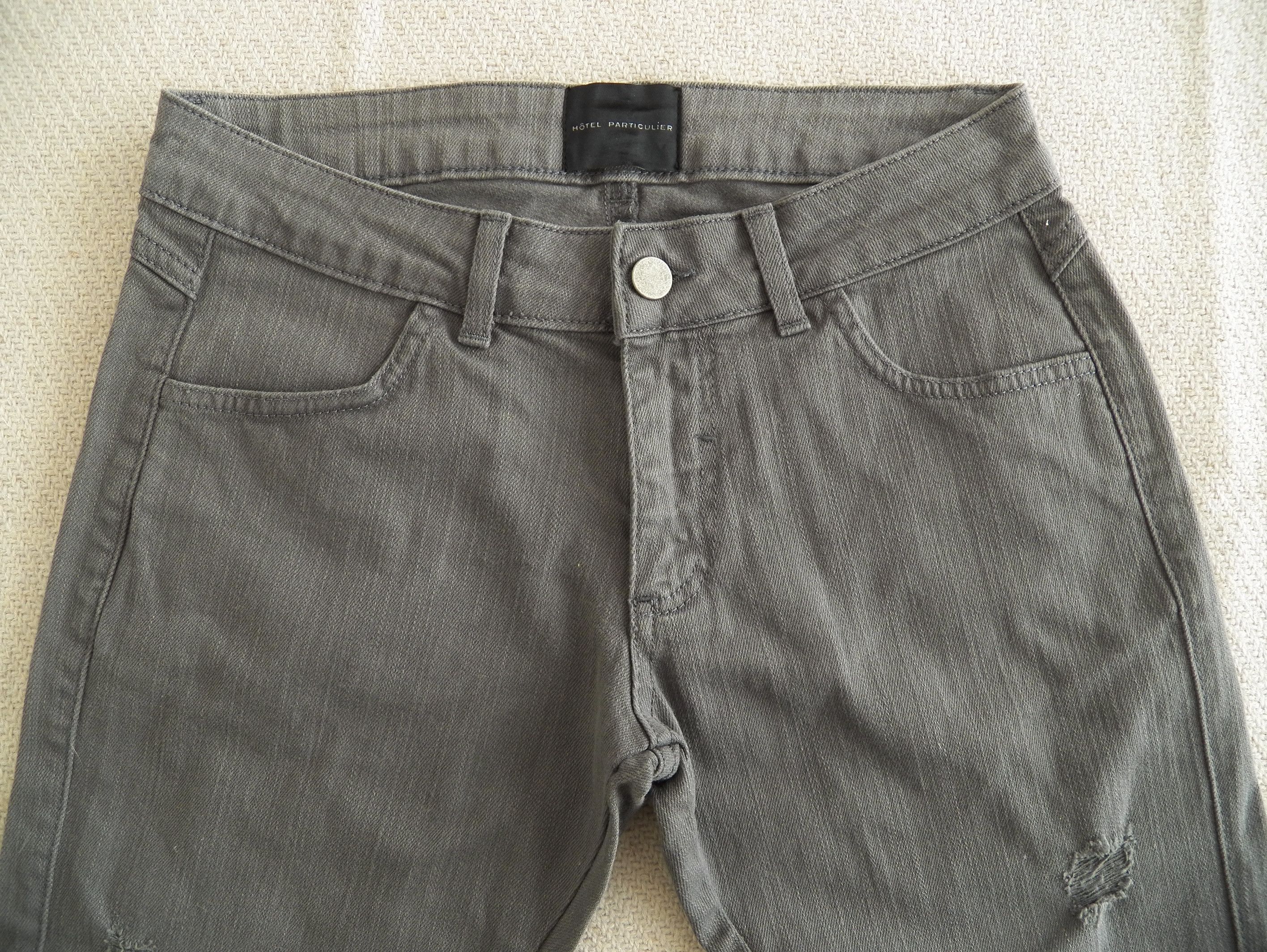 Other Hotel Particulier Slim Jeans Grey Twill Distressed Ripped Size 27" / US 4 / IT 40 - 3 Thumbnail
