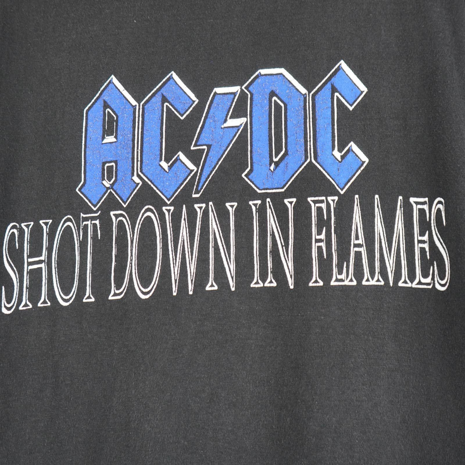 Band Tees × Vintage Vintage 1990s ACDC T-Shirt Shot Down in Flames Size US L / EU 52-54 / 3 - 8 Thumbnail