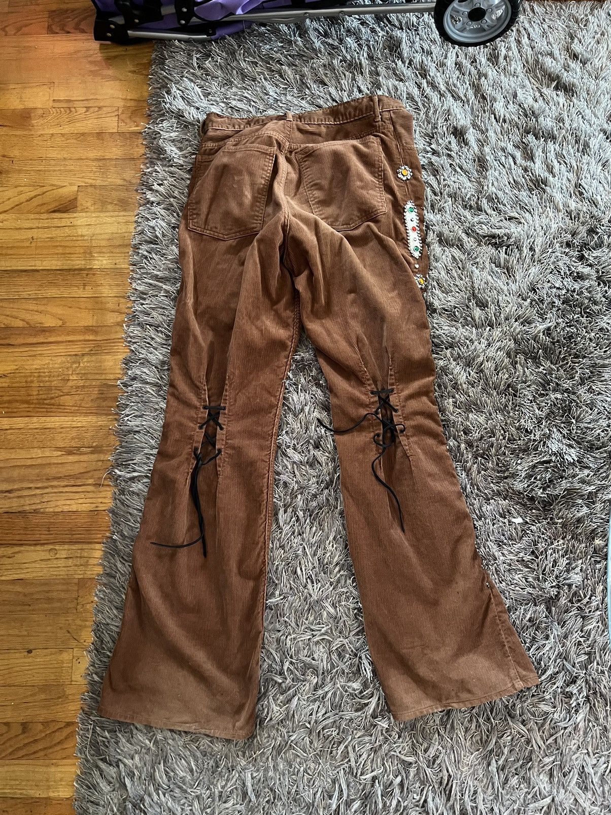 Kapital Kapital Studded Gemstone Corduroy Flared Pants Size US 31 - 2 Thumbnail