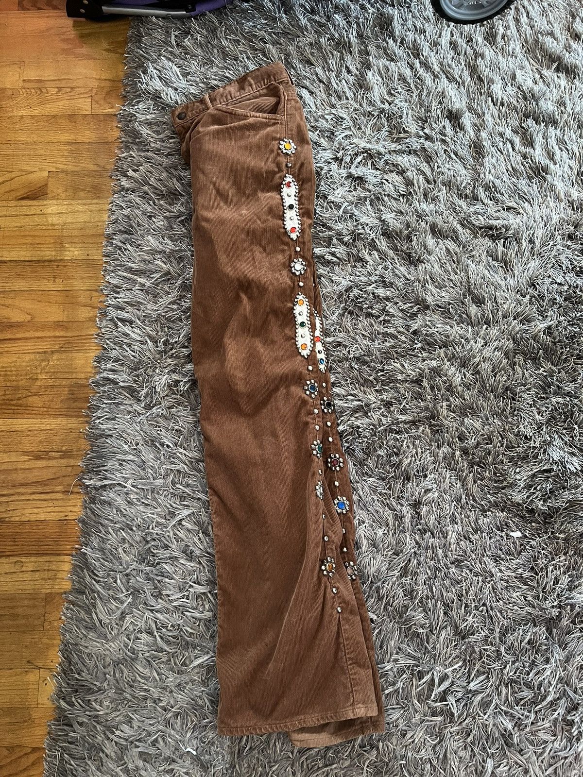 Kapital Kapital Studded Gemstone Corduroy Flared Pants Size US 31 - 3 Thumbnail